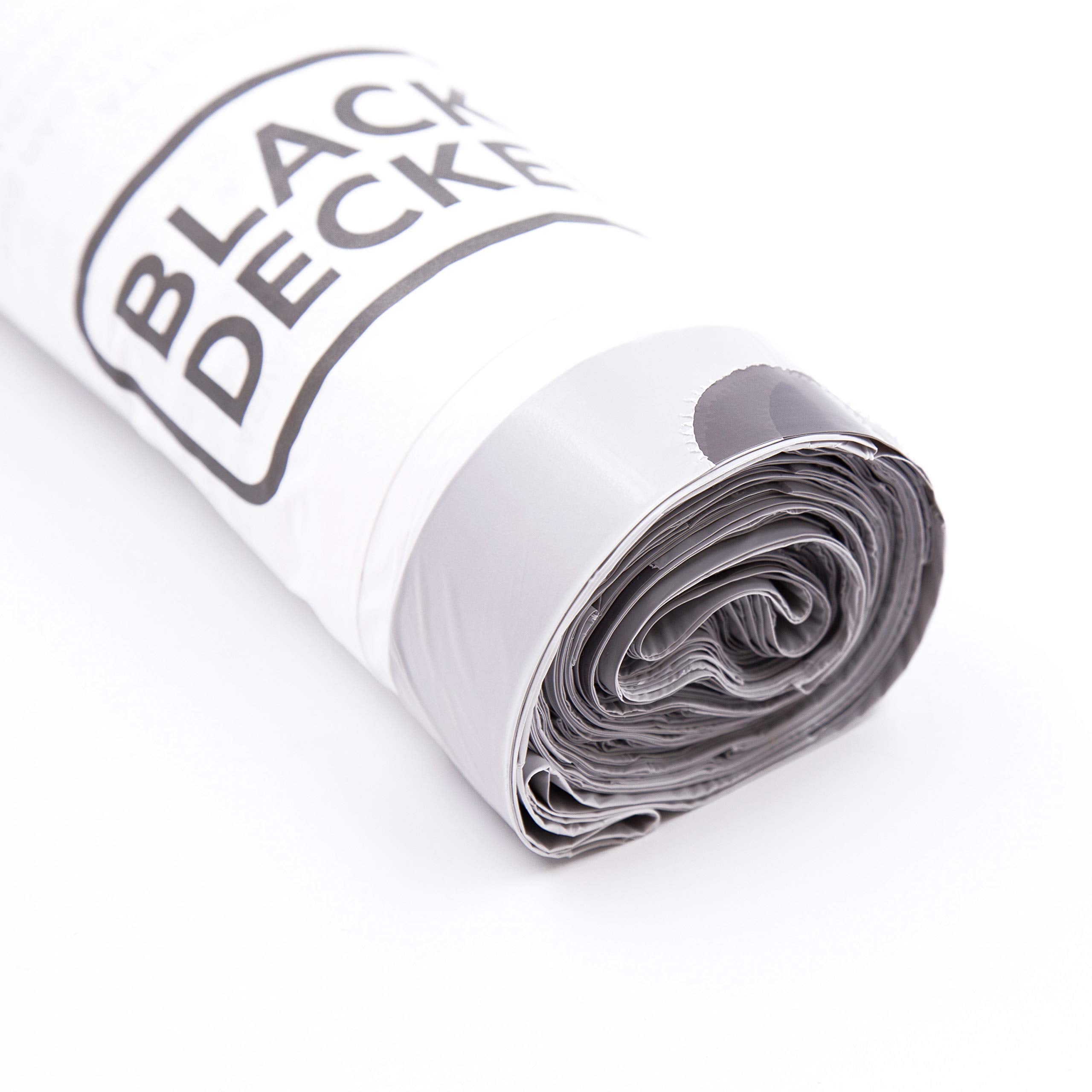 BLACK+DECKER 20L Drawstring Bin Liners - 20 Pack, White | Strong & Durable Plastic Bags