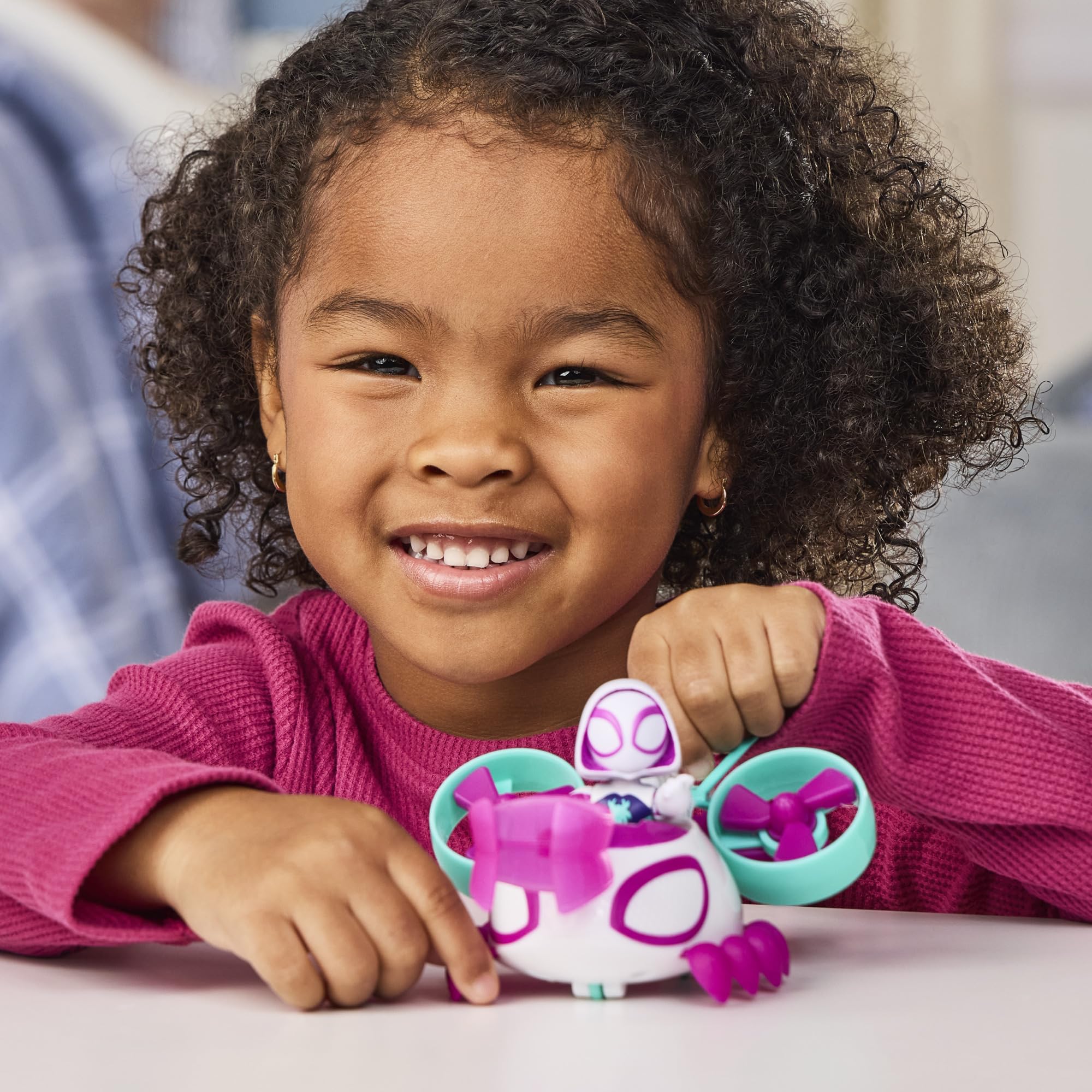 SPIDEY AND HIS AMAZING FRIENDS Ghost-Spider Copter Toy Vehicle with 3-inch Poseable Figure | Ages 3+ 3