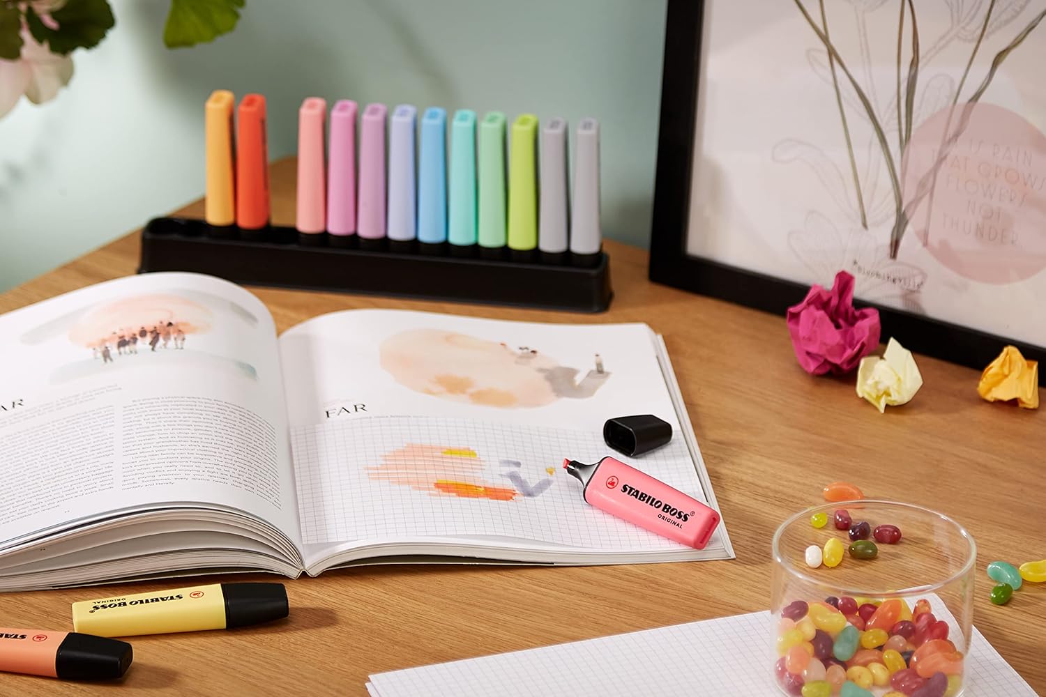 Highlighter - STABILO BOSS ORIGINAL Pastel - Deskset of 15 - Assorted Colours 8