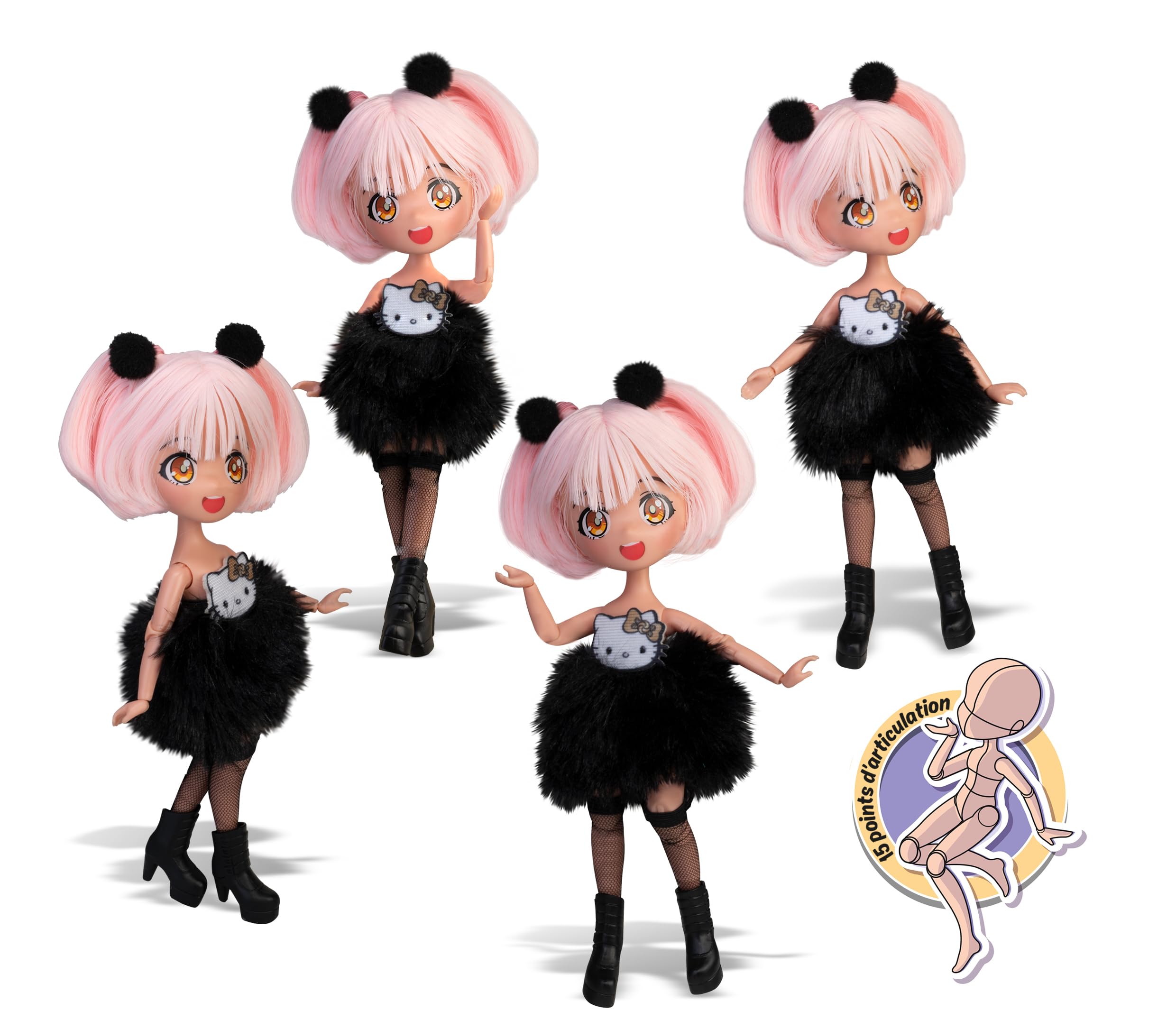Hello Kitty Manga Doll - Pink Golden Diva Fashion Doll for Ages 3+ 6