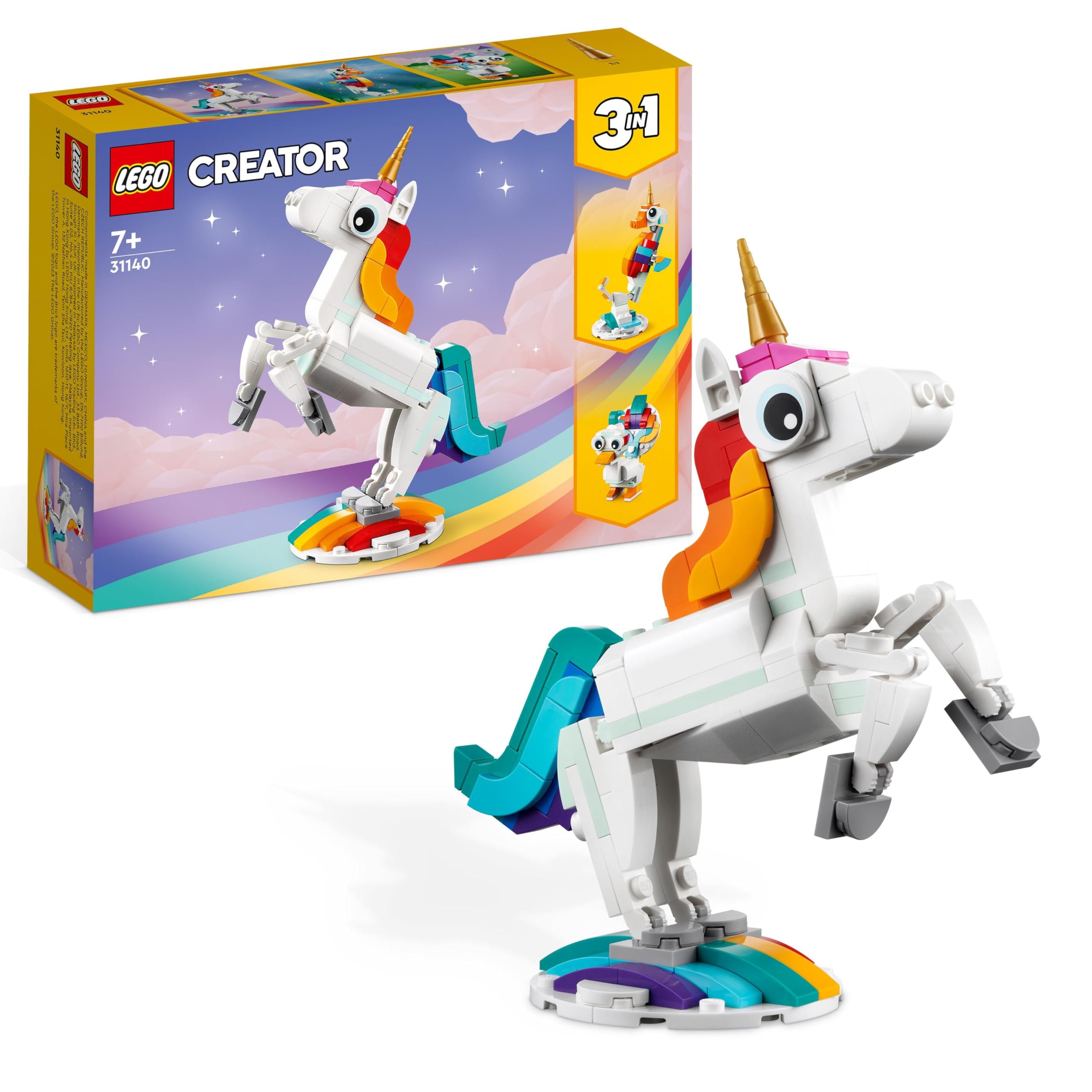 LEGO Creator 31140 Magical Unicorn 3-in-1 Figure Building Kit | Ages 7+ 1