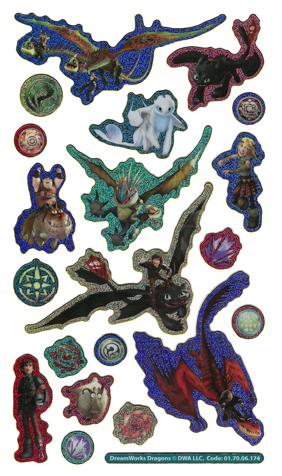Paper Projects DreamWorks Dragons Sparkly Reusable Stickers | Arts & Crafts 3