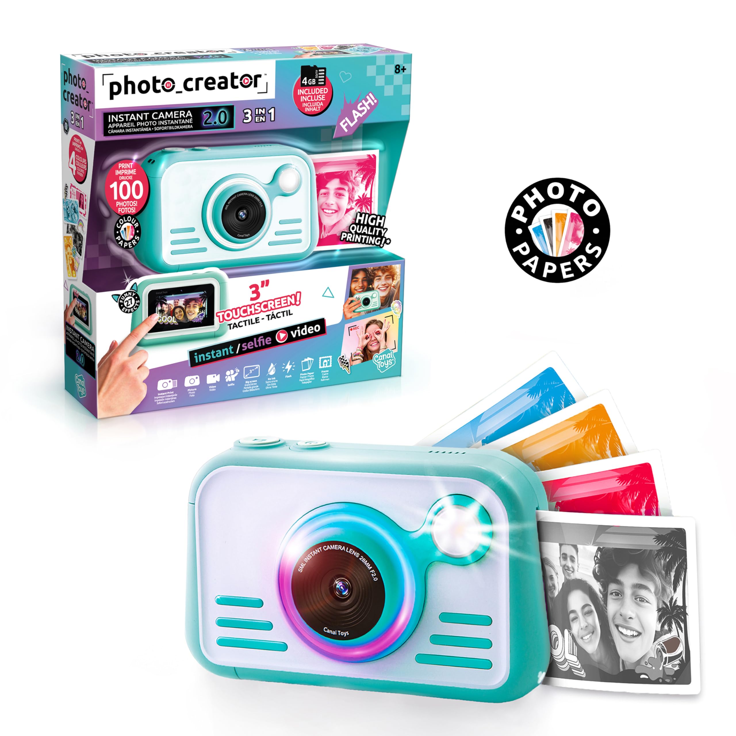 Photo Creator Instant Print Camera 2.0 - 32MP Digital Camera with 3" Touchscreen & Real Photo Prints 12
