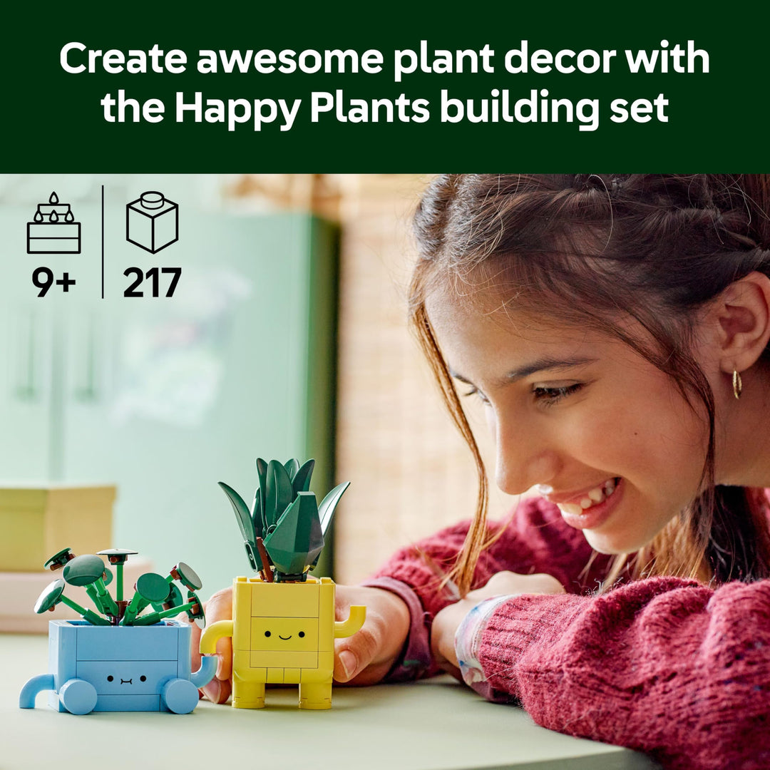 LEGO Botanicals Happy Plants Building Set - 217-Piece Craft Kit for Kids 9+