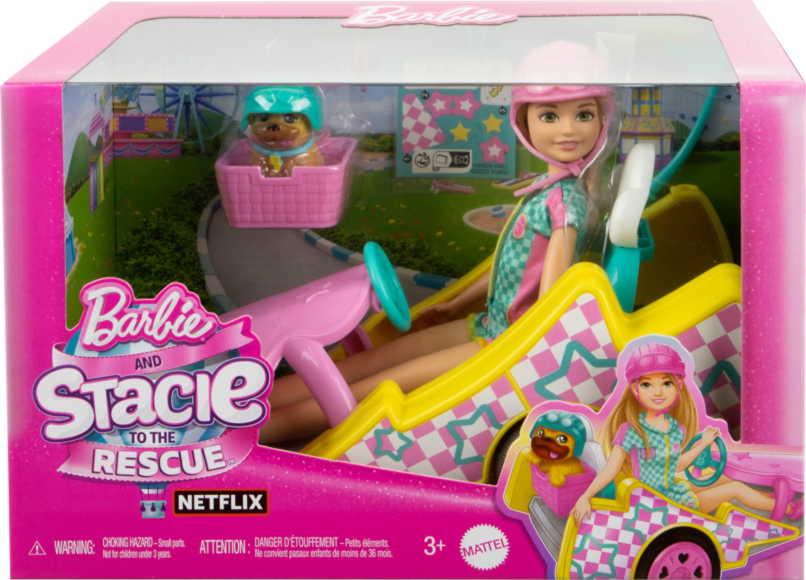Barbie Stacie Doll with Go-Kart Car, Dog, Accessories & Sticker Sheet - Doll Playset for Kids 3+ 7