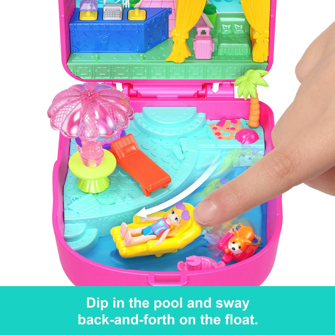 Polly Pocket Kitty Popsicle Resort Compact - Travel Playset with Micro Doll & 11 Accessories