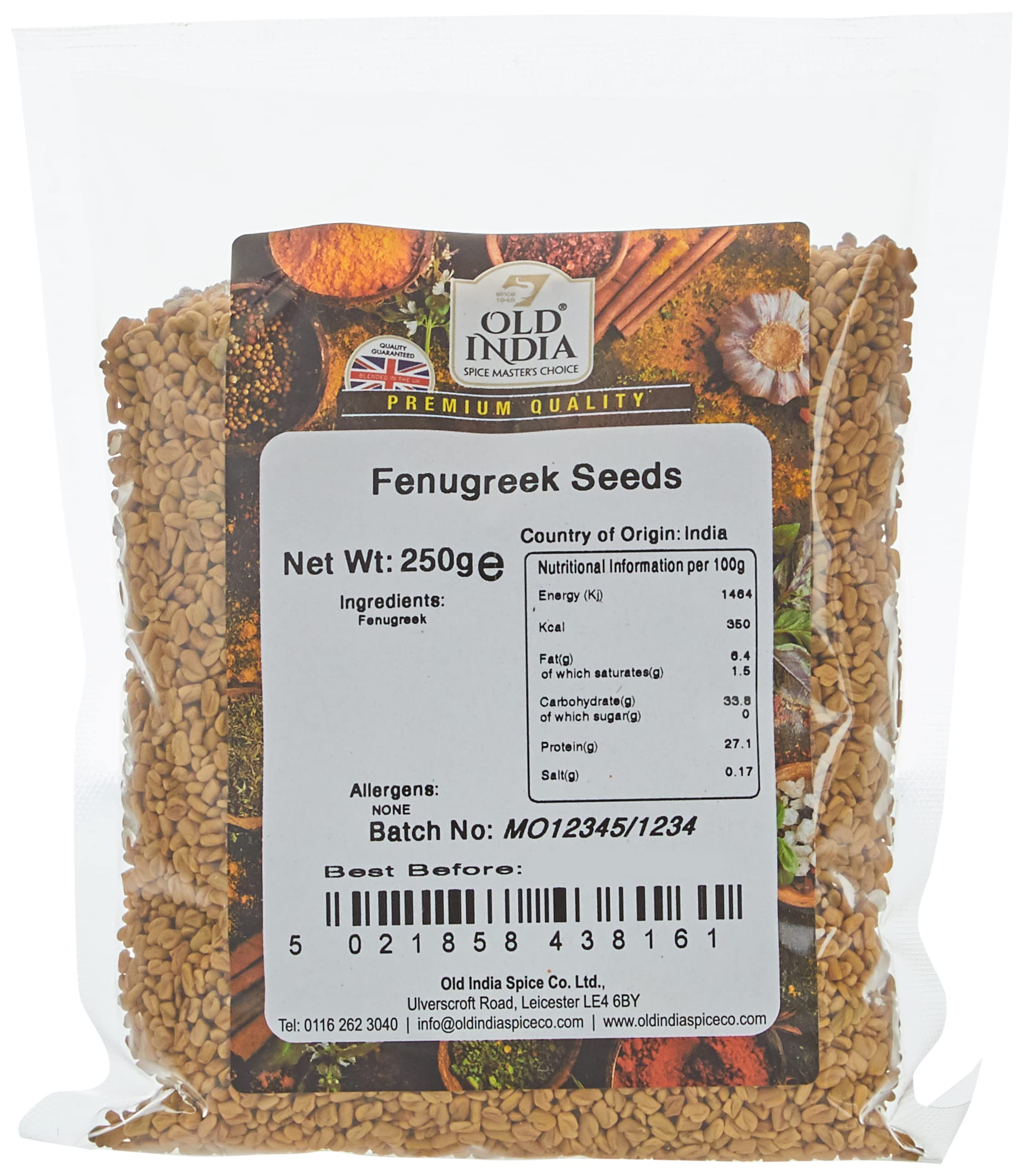 Old India Fenugreek Seeds - 100% Natural Whole Spice | 250g Pack 1