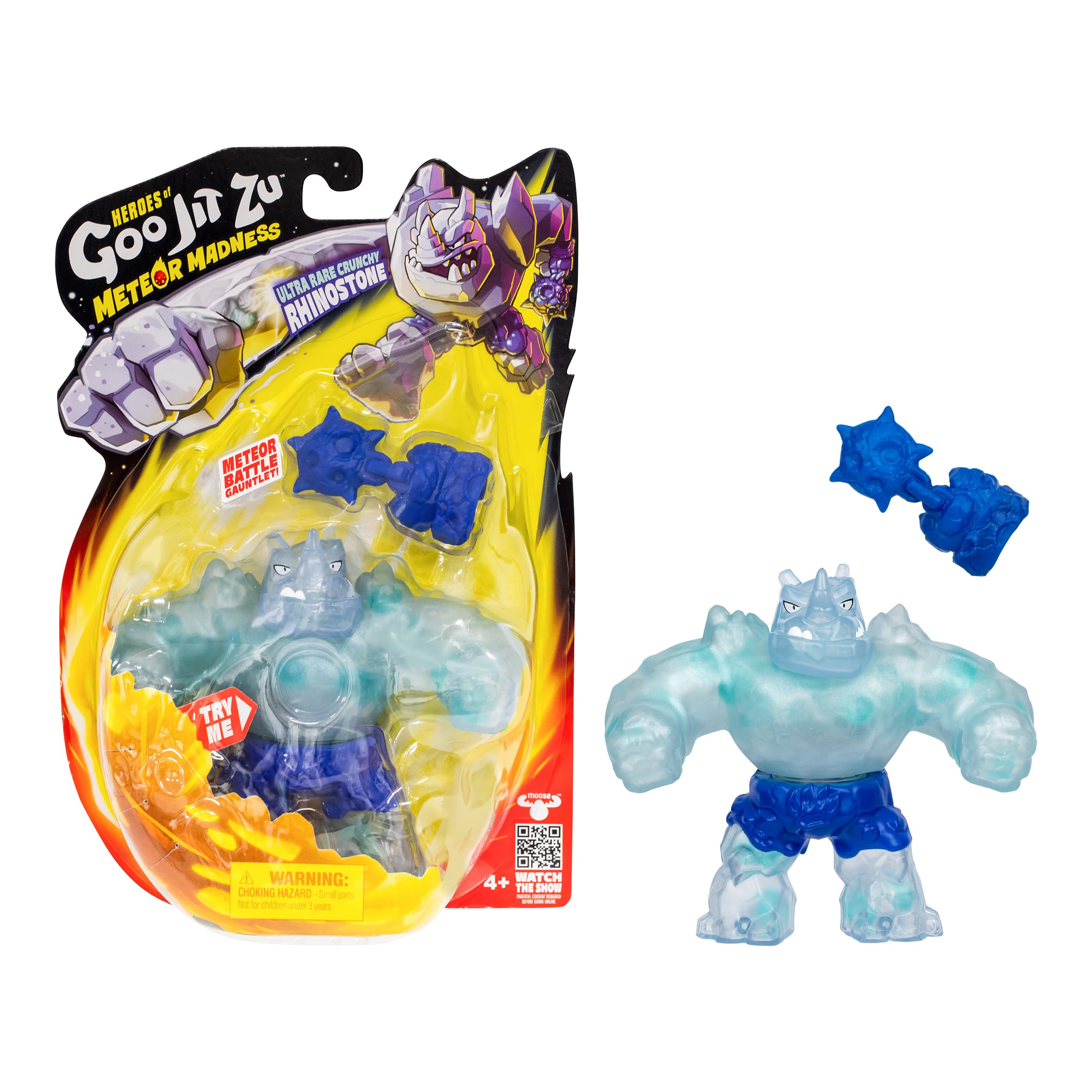 Heroes of Goo Jit Zu Meteor Madness Rhinostone Action Figure | Stretches 3x Size | Ages 4+