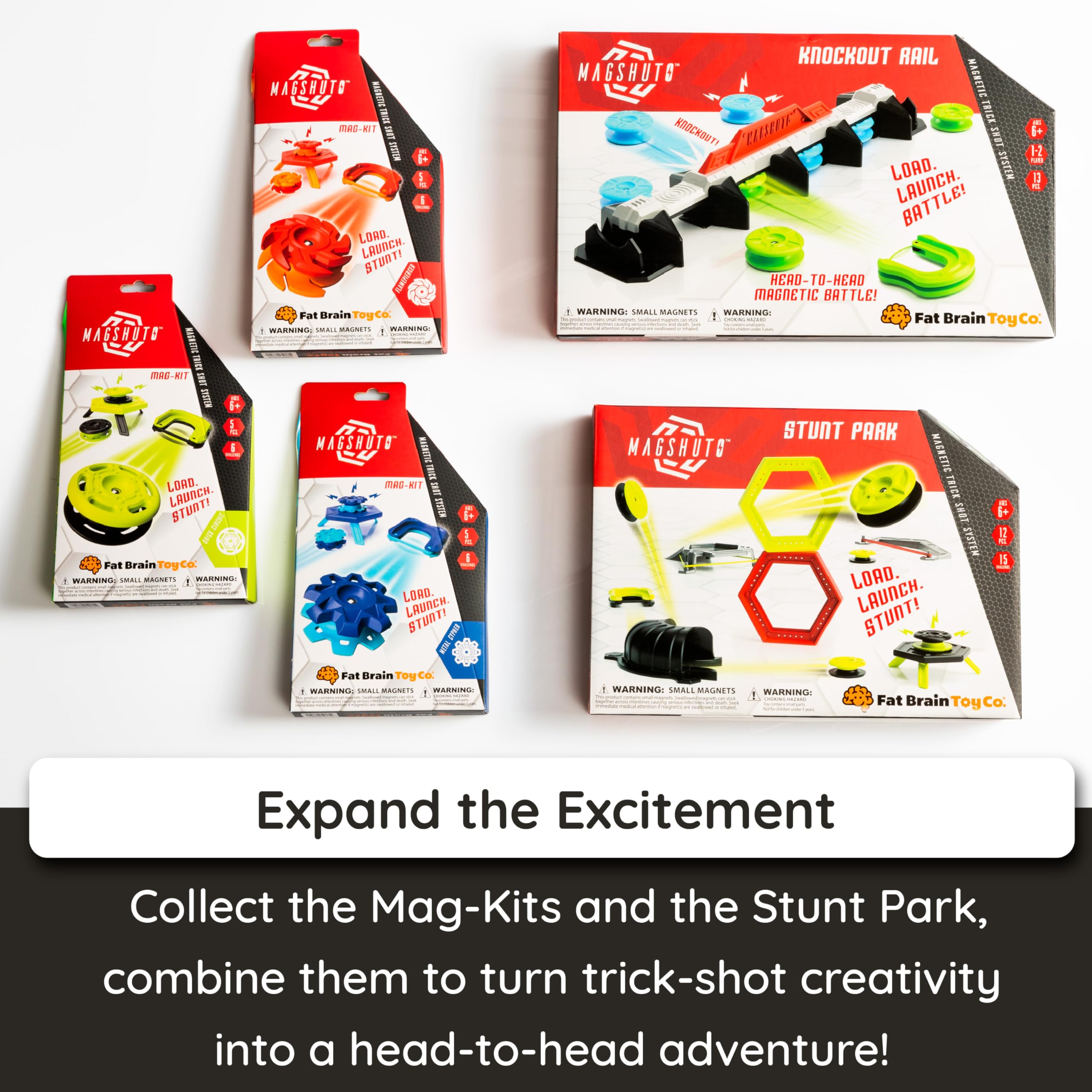 Fat Brain Toys Magshuto Knockout Rail Head-to-Head Launcher Game 14