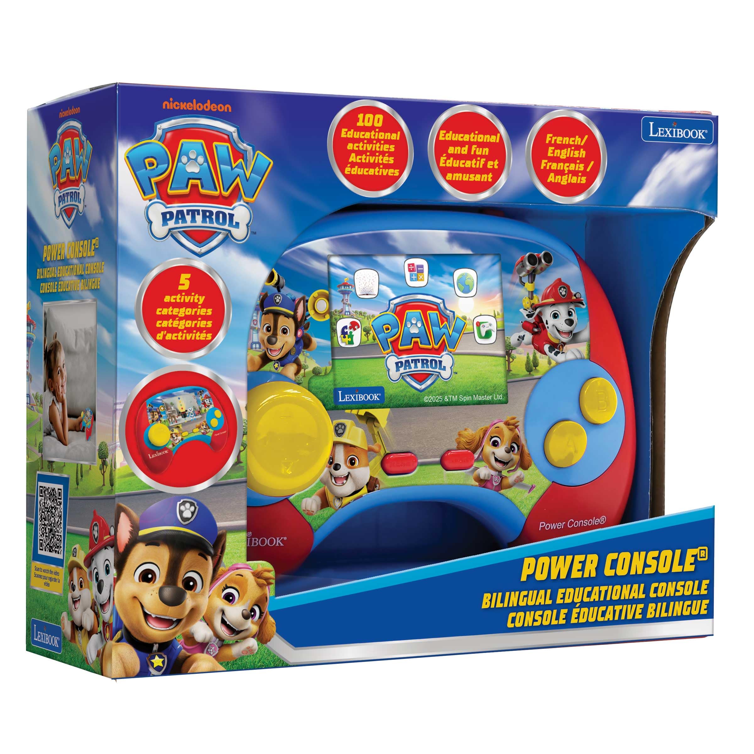 Lexibook Paw Patrol Power Console Bilingual Educational Game Console for Ages 4+ 6