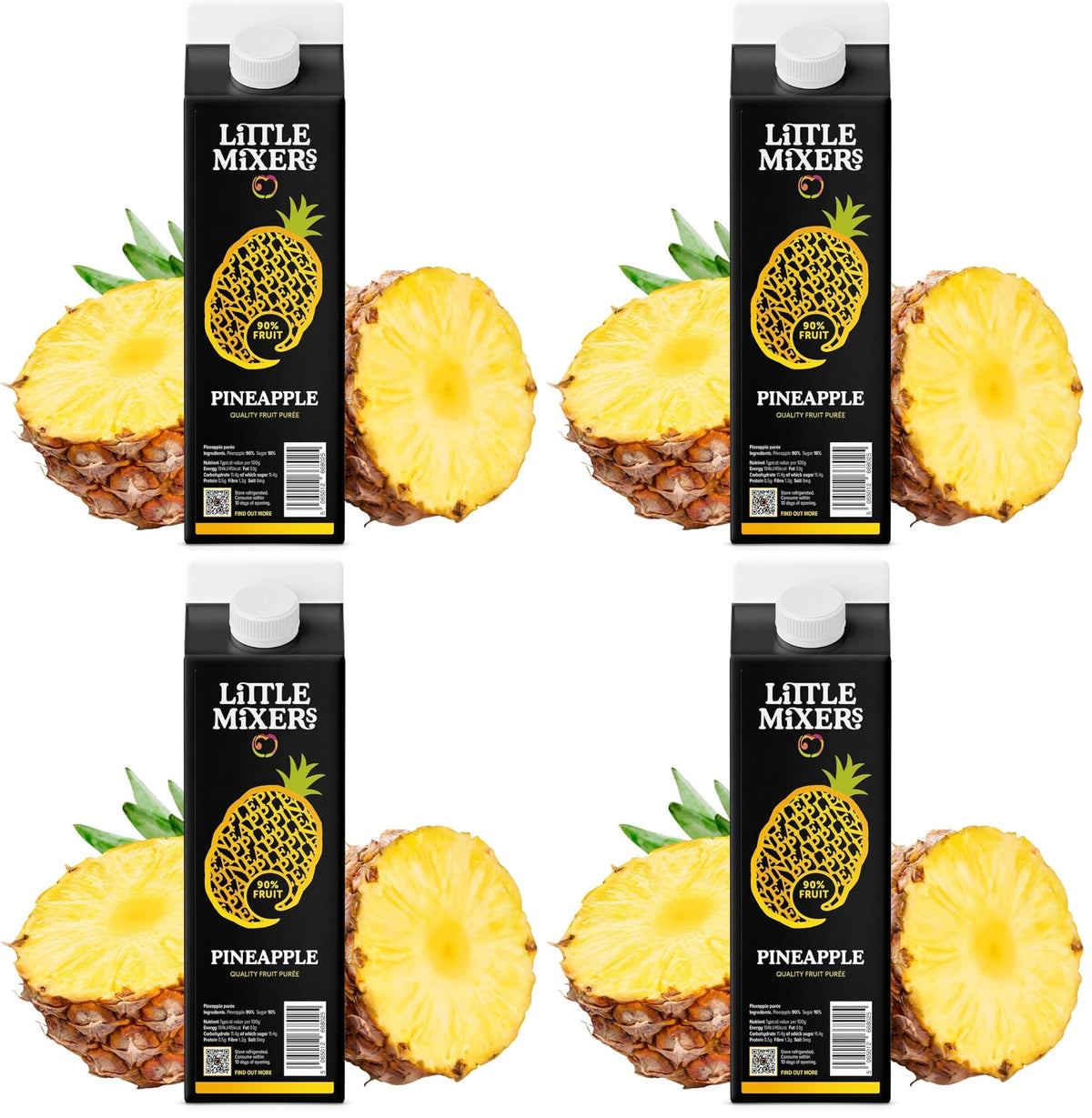 Little Mixers Pineapple Purée - Cocktail Mixer, Pack of 4