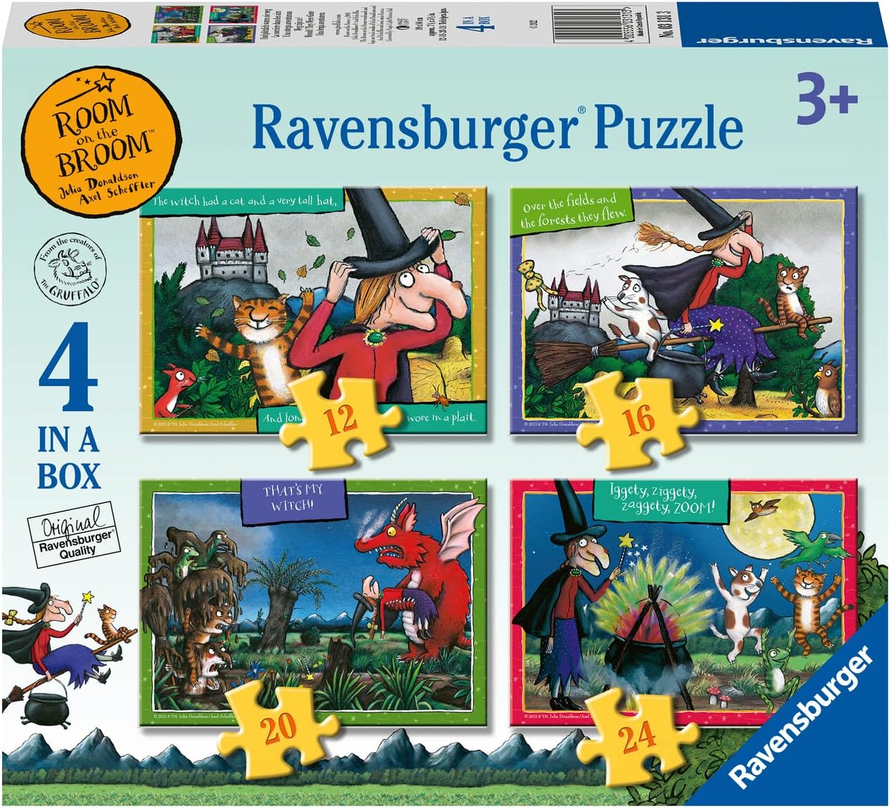 Ravensburger Room on the Broom 4-in-a-Box Jigsaw Puzzles for Kids 3+ 1