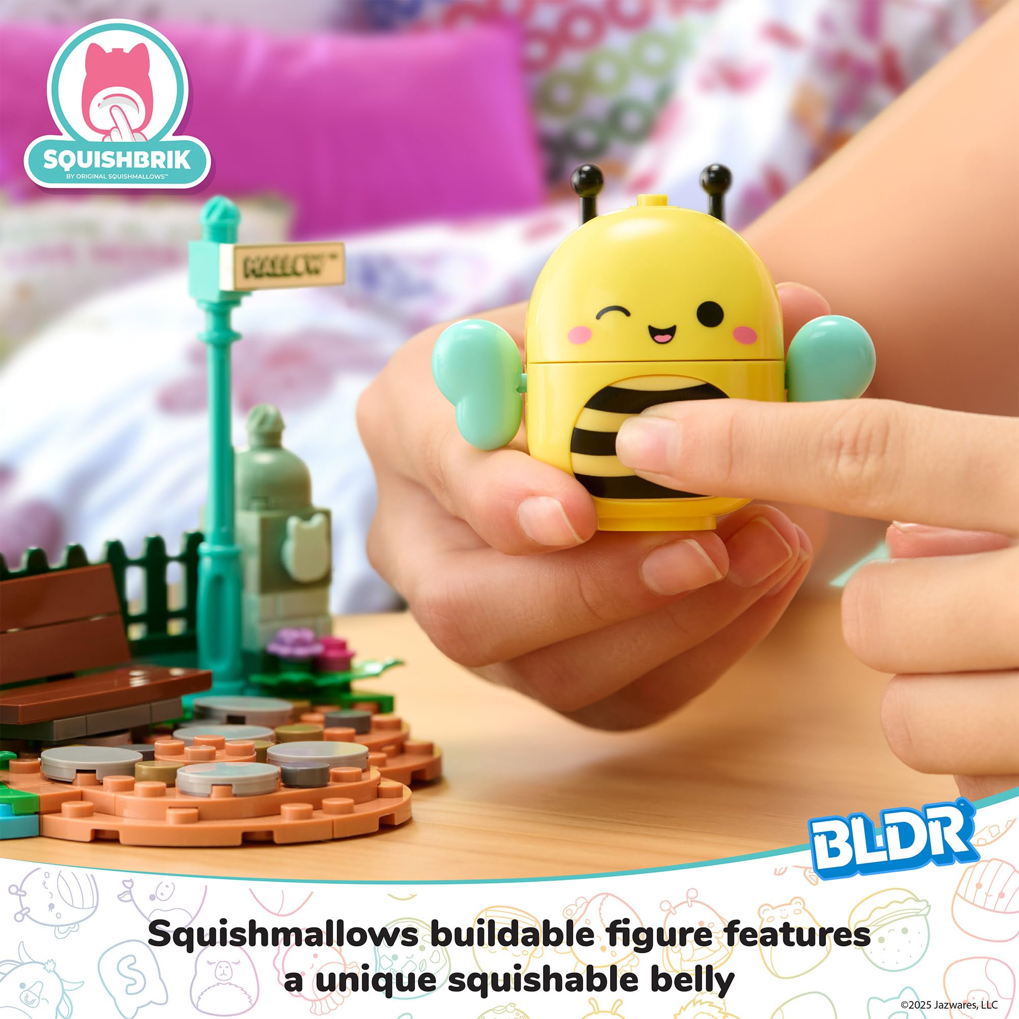 BLDR Squishmallows Sunny’s Park Life Building Set - 155-Piece Floral Playset with Sunny the Bee Figure 11