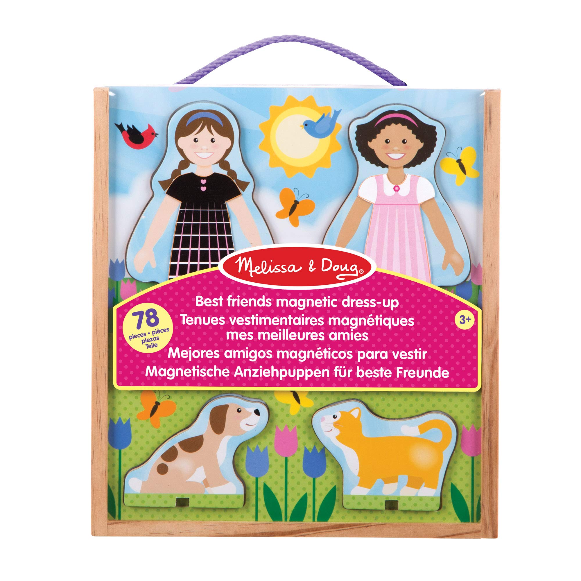 Melissa & Doug Best Friends Magnetic Dress-Up Doll Set - 78-Piece Wooden Playset for Kids Age 3+ 1