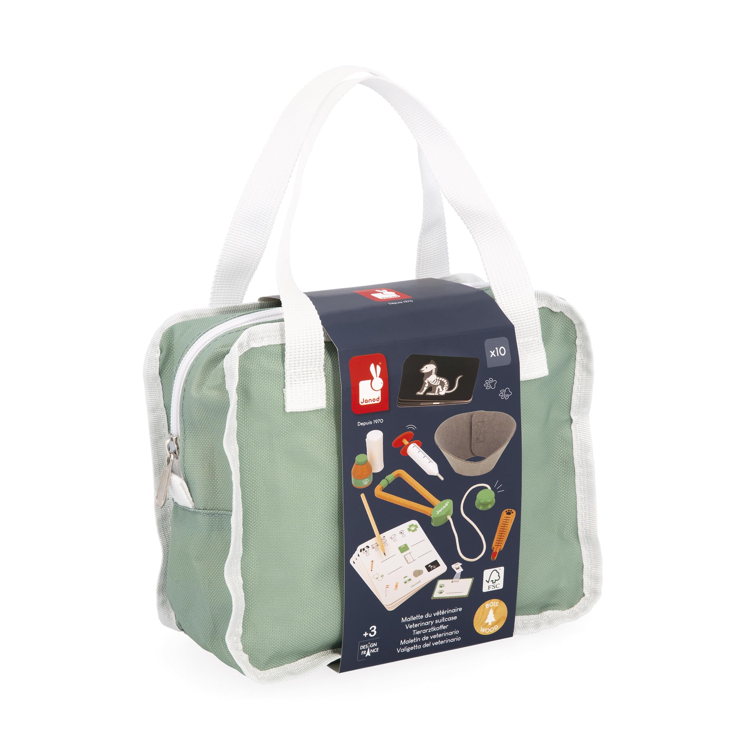 Janod Vet Kit - Pretend Play Occupation Set for Ages 3-8 with 16 Accessories 6