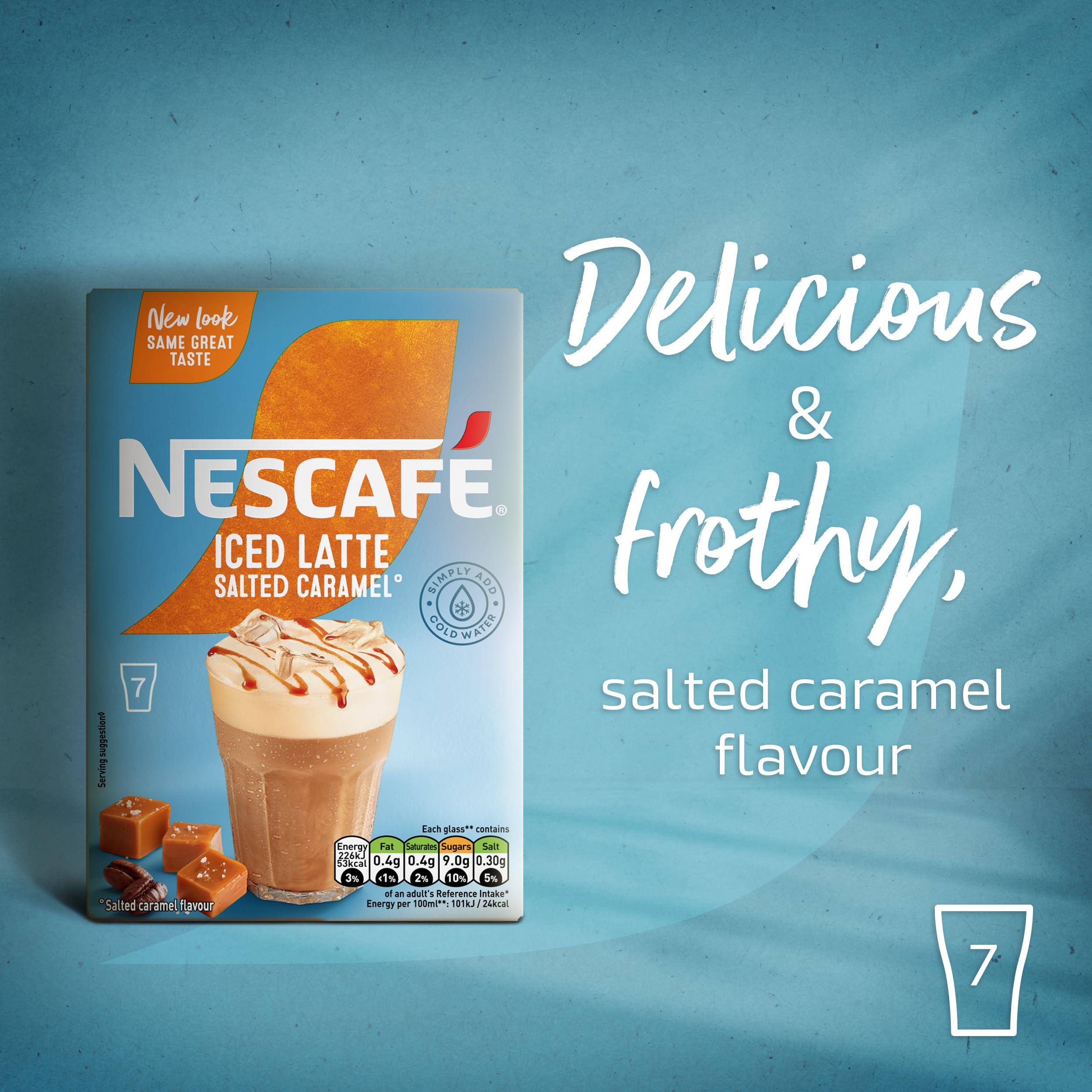 NESCAFÉ Iced Latte Salted Caramel Instant Coffee - 7 x 14.5g Sachets 4