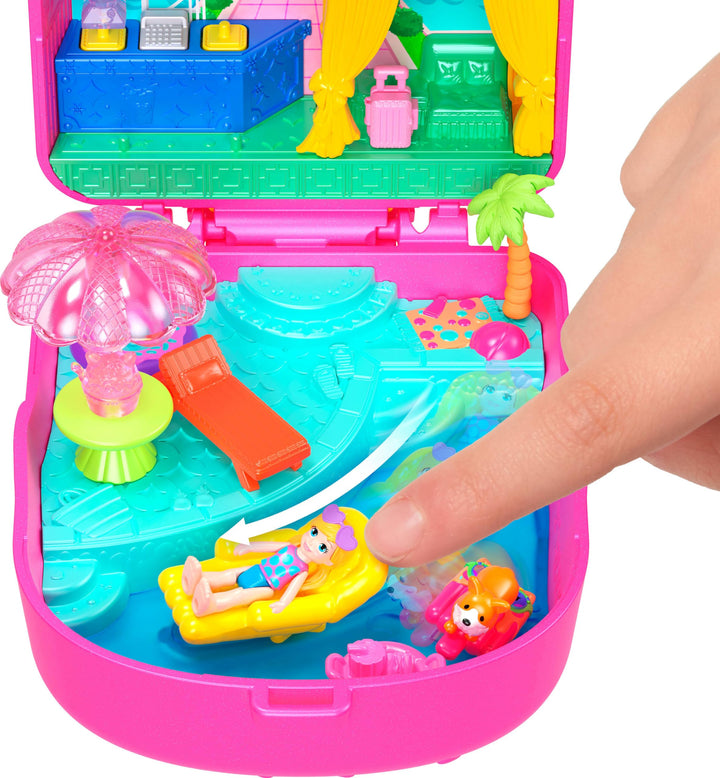 Polly Pocket Kitty Popsicle Resort Compact - Travel Playset with Micro Doll & 11 Accessories
