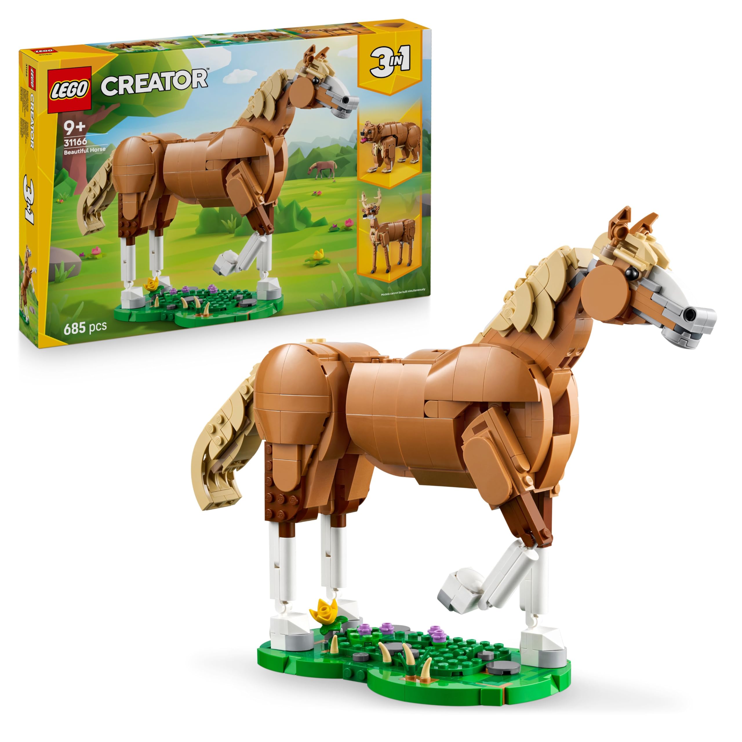LEGO Creator 31166 Beautiful Horse Toy Building Set | 3 Models in 1 | Ages 9+ 1