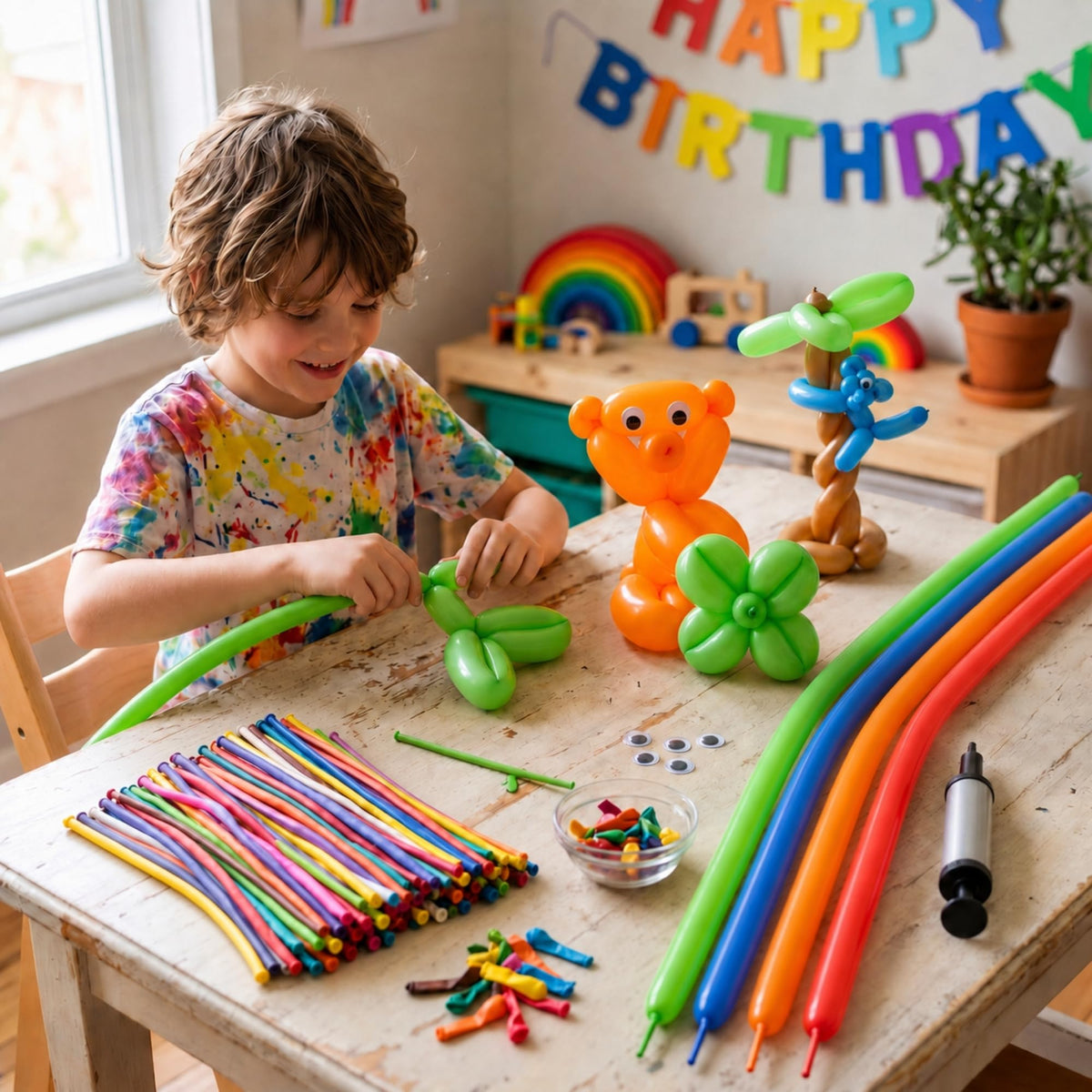 SHATCHI Modelling Balloons - 100 Long Twistable Balloons, Mixed Colours