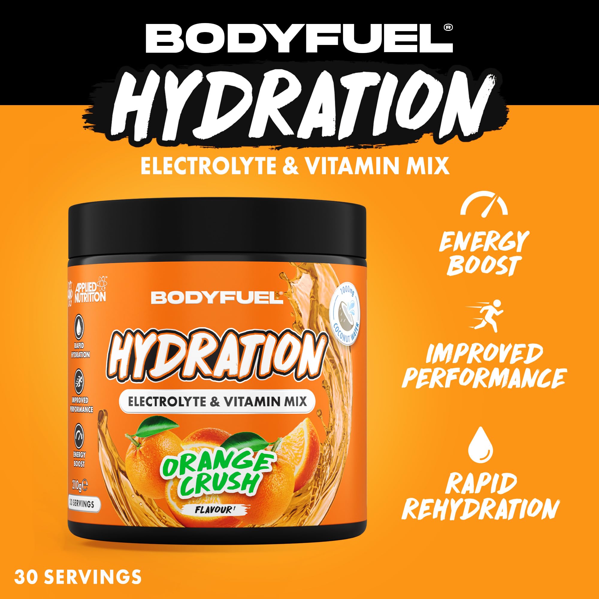 Applied Nutrition BodyFuel Hydration Electrolyte & Vitamin Powder - 30 Servings | Vegan & Halal Certified 2