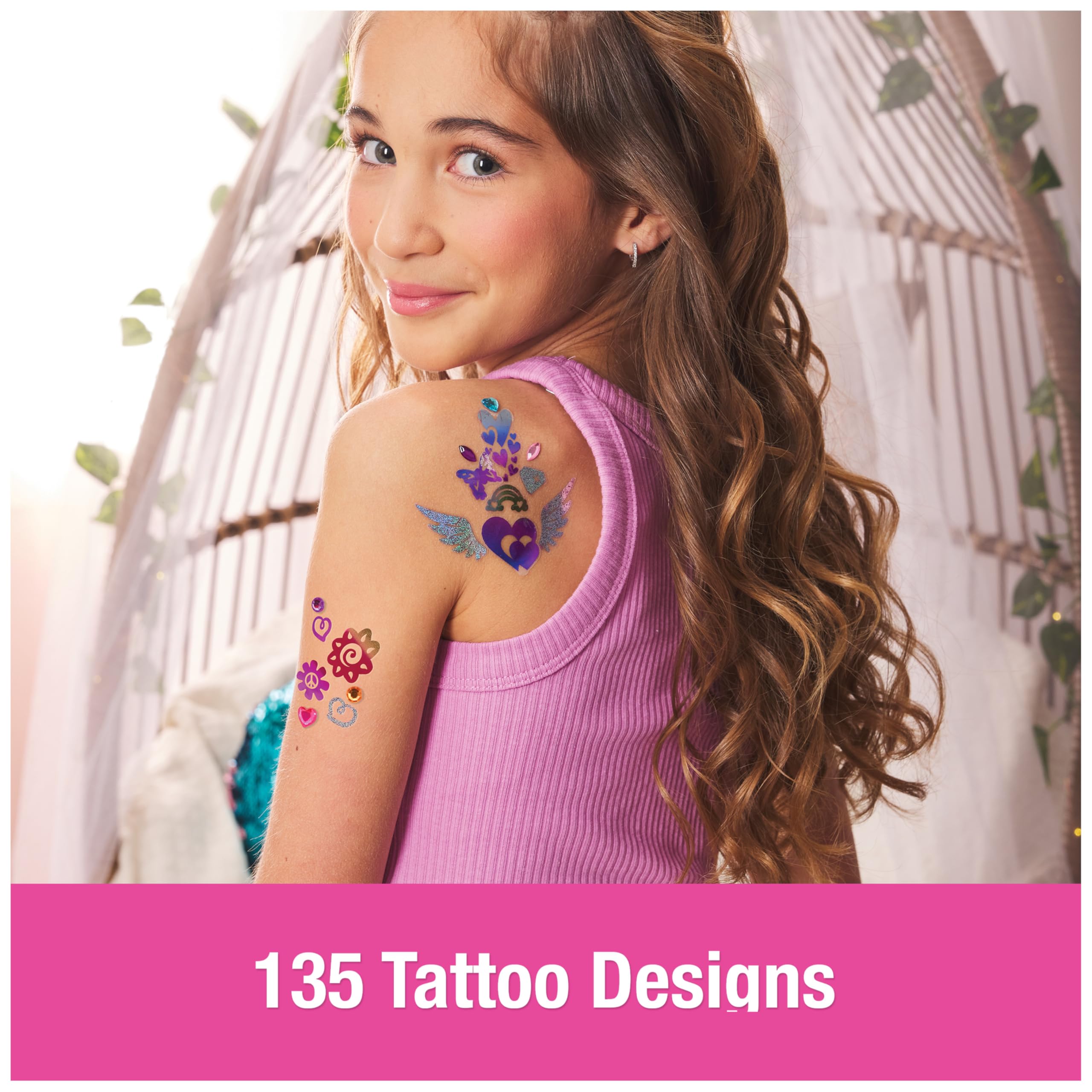 Cool MAKER Shimmer Me Body Art Roller Kit with 135 Metallic Temporary Tattoo Designs for Girls Aged 7+ 8