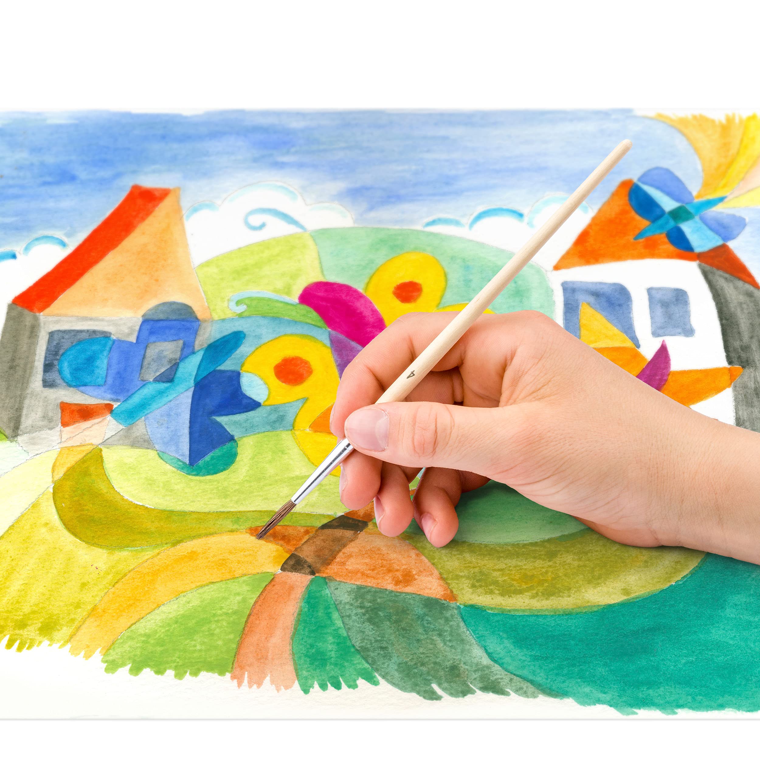 STAEDTLER Noris Watercolour Paint Set - 12 Assorted Colours with Brush & Opaque White 5