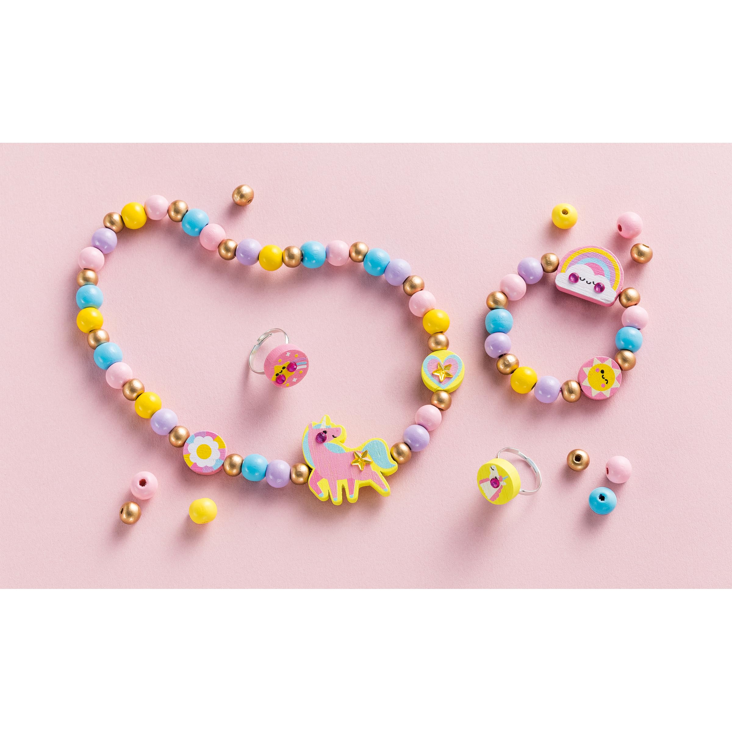 Janod Rainbow Land Wooden Jewelry Making Kit - Ages 4-8 | Fine Motor Skills Development 7