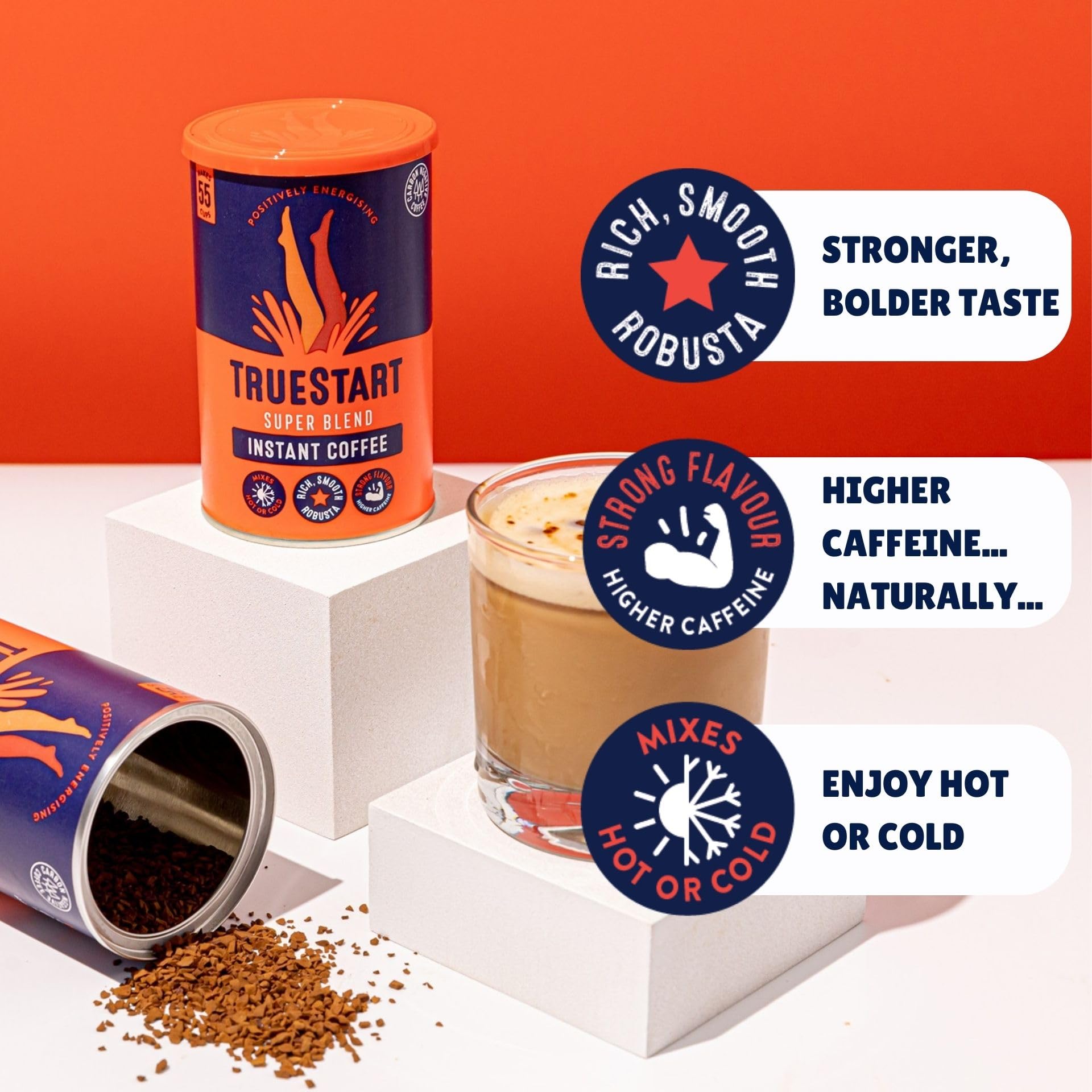 TRUESTART Barista Grade Super Blend Instant Coffee - Strong Dark Roast, 100% Robusta | 6 x 100g Tins 2