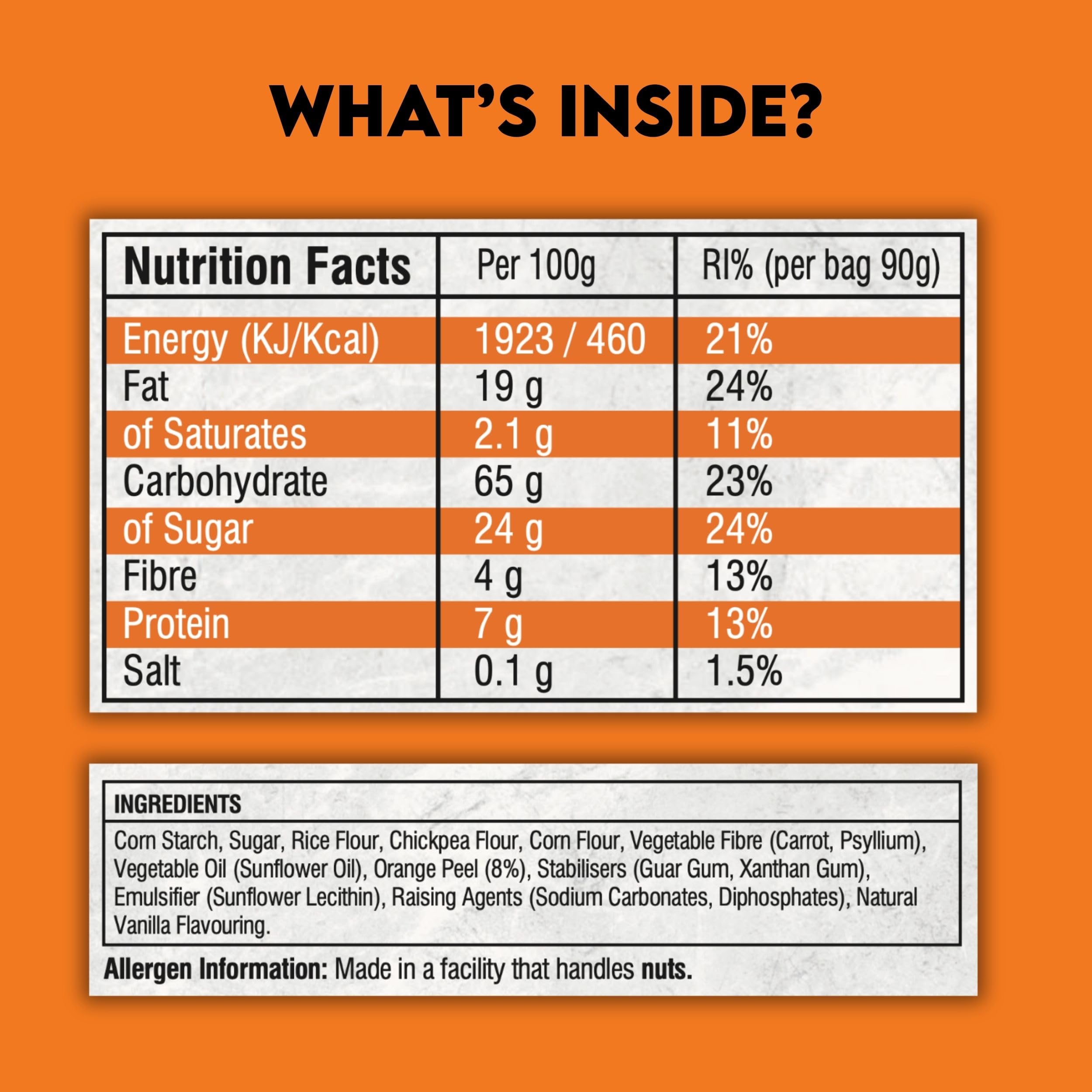 EverFree Gluten-Free Orange Cookies - Vegan, High Fibre, 90g Pack 2