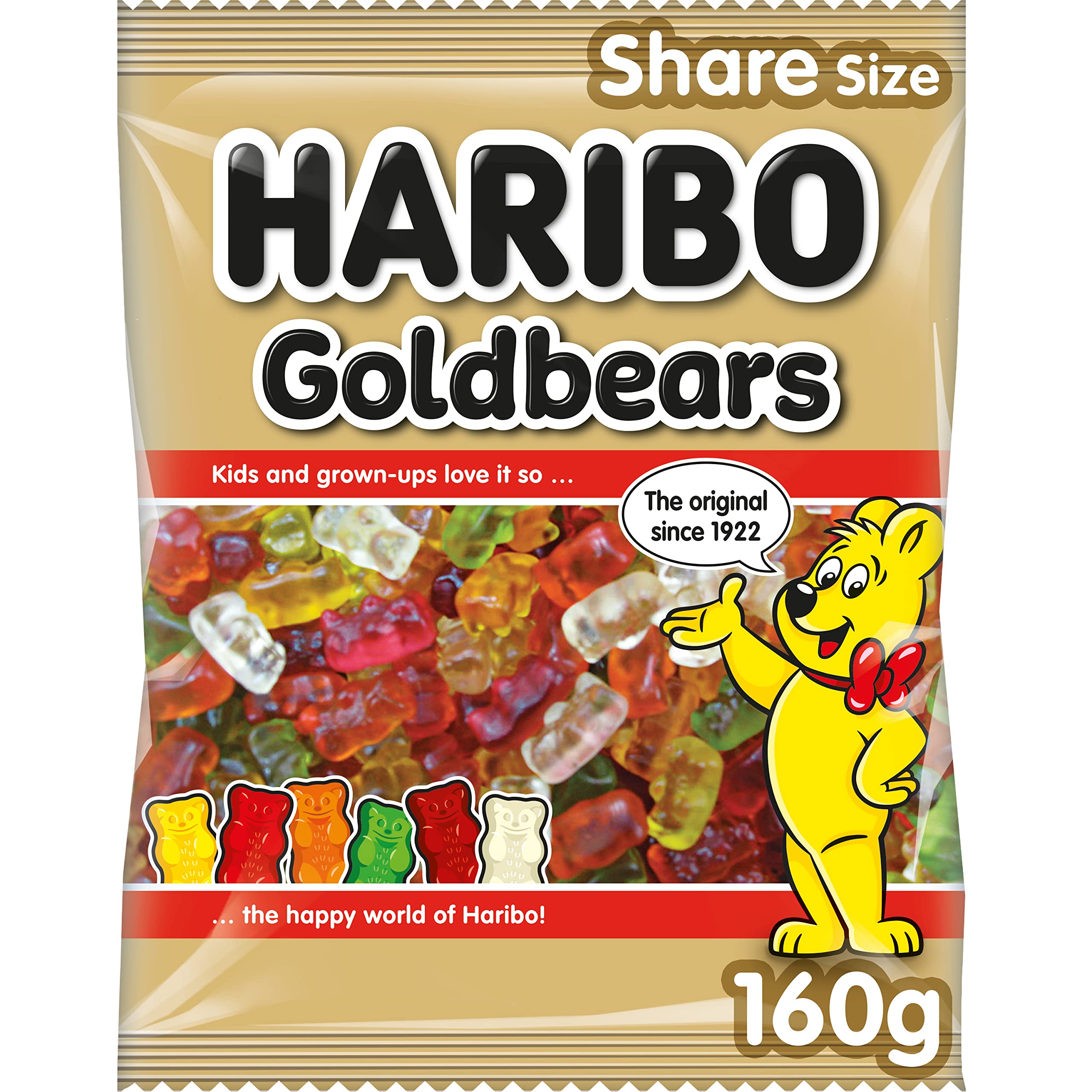 HARIBO Goldbears Gummy Sweets - Fruit Flavoured Candy | 160g Pack 1