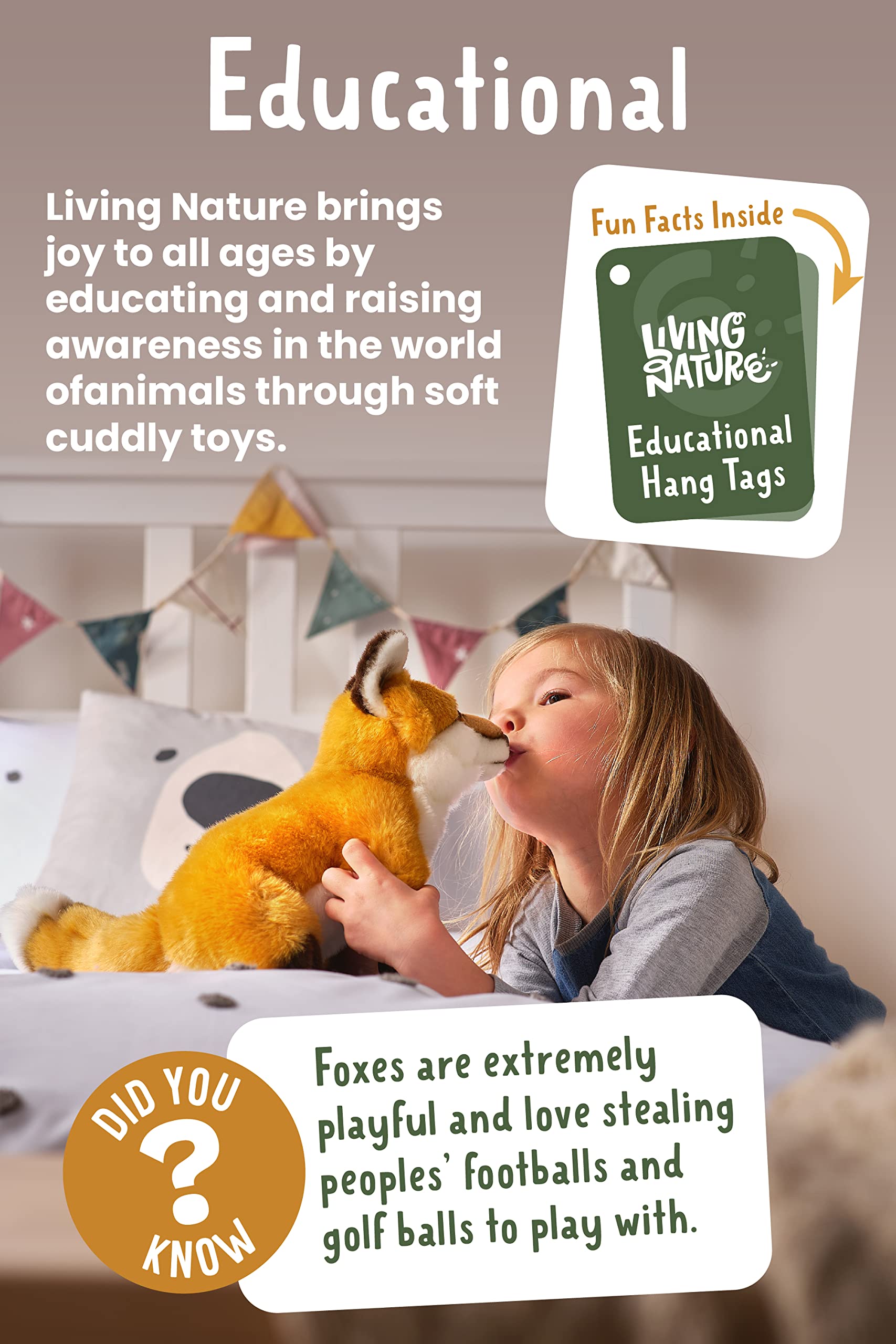 Living Nature Badger Soft Toy AN234 - Medium 20cm | Eco-Friendly Plush | Educational 4