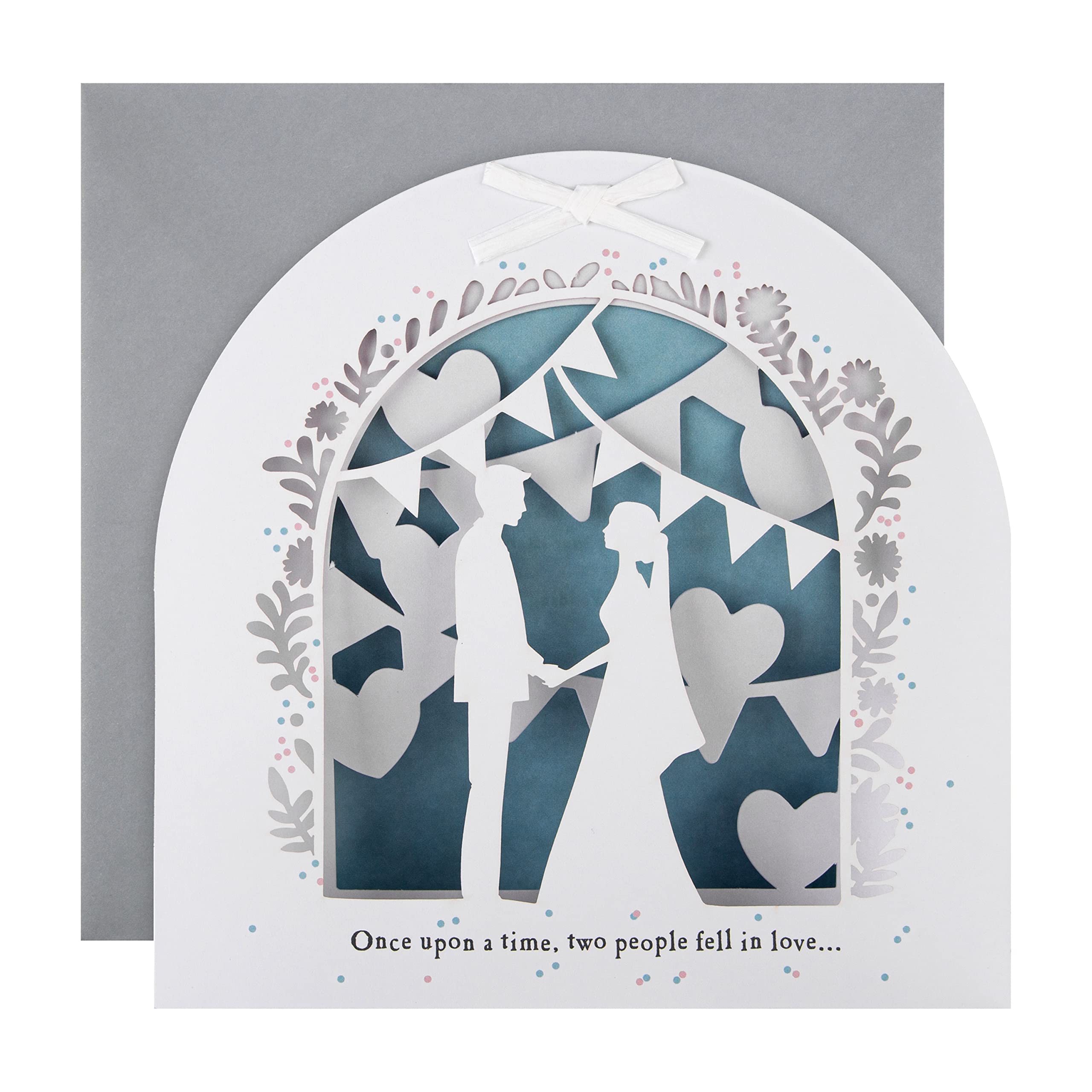 Hallmark 3D Wedding Card - 'Once Upon a Time' Pop Up Design with Laser Cut Details