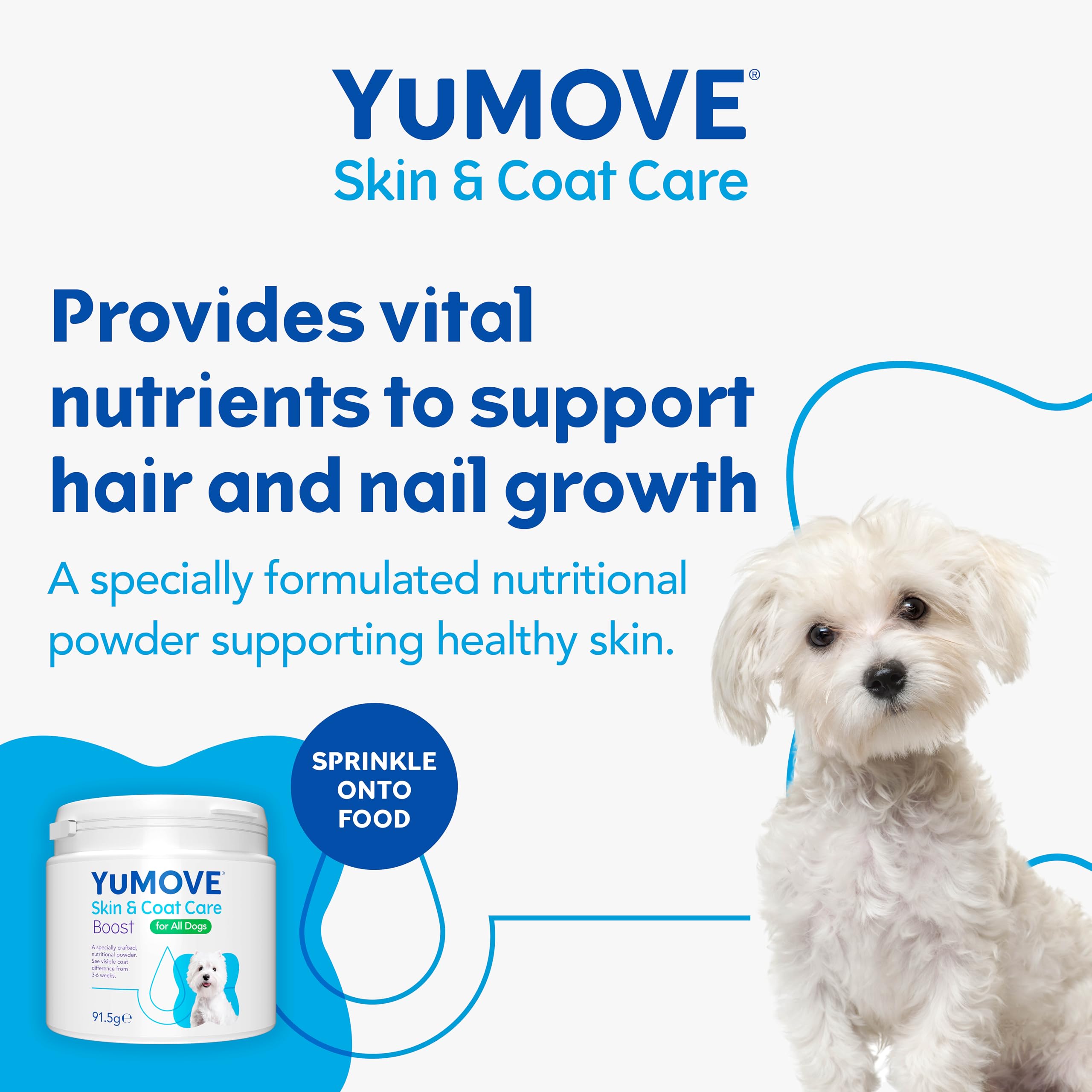 YuMOVE Skin & Coat Care Boost Nutritional Powder Supplement for Dogs | Supports Coat Growth & Skin Health | 125g