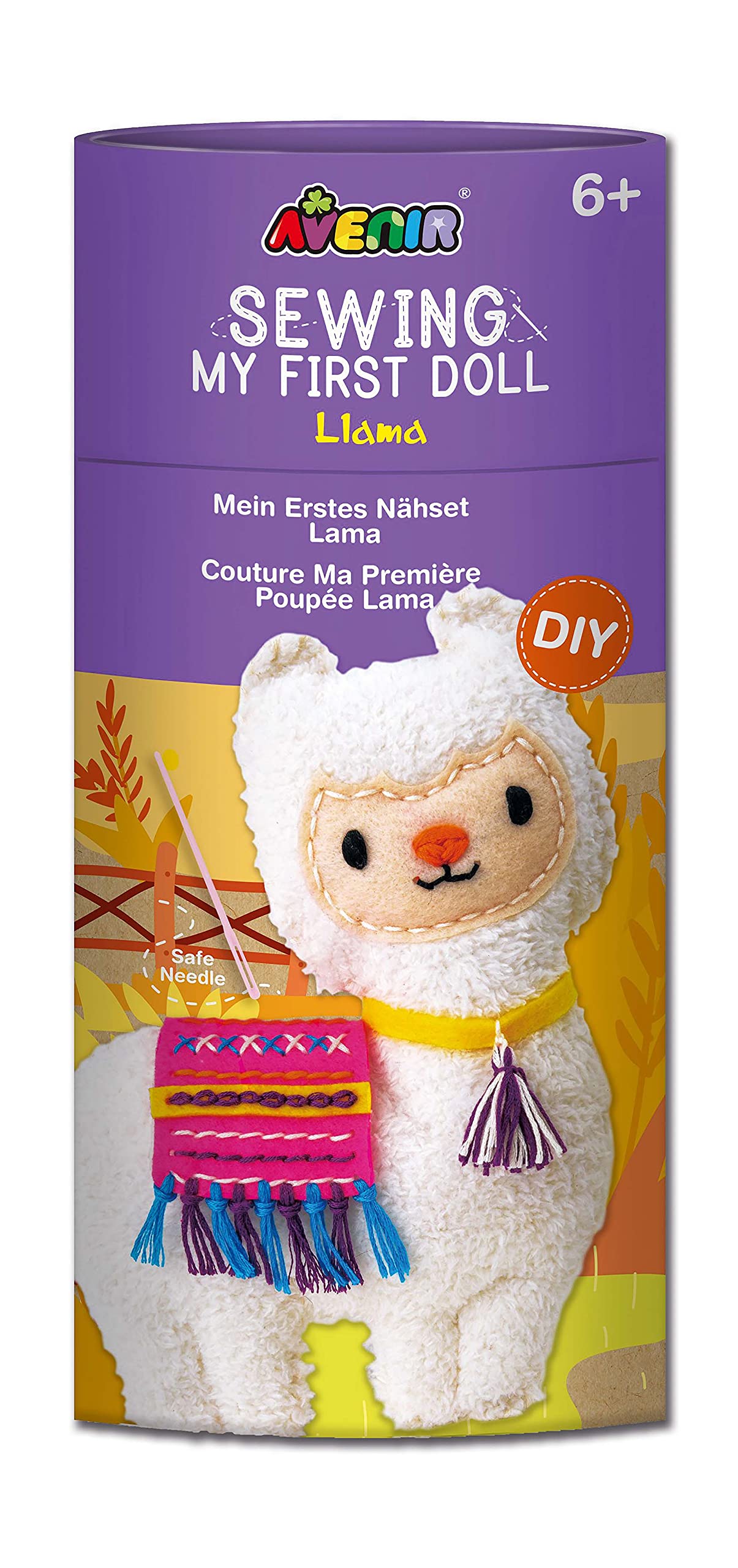 Avenir CH1623 Sewing Doll Llama Craft Kit - Ages 6+