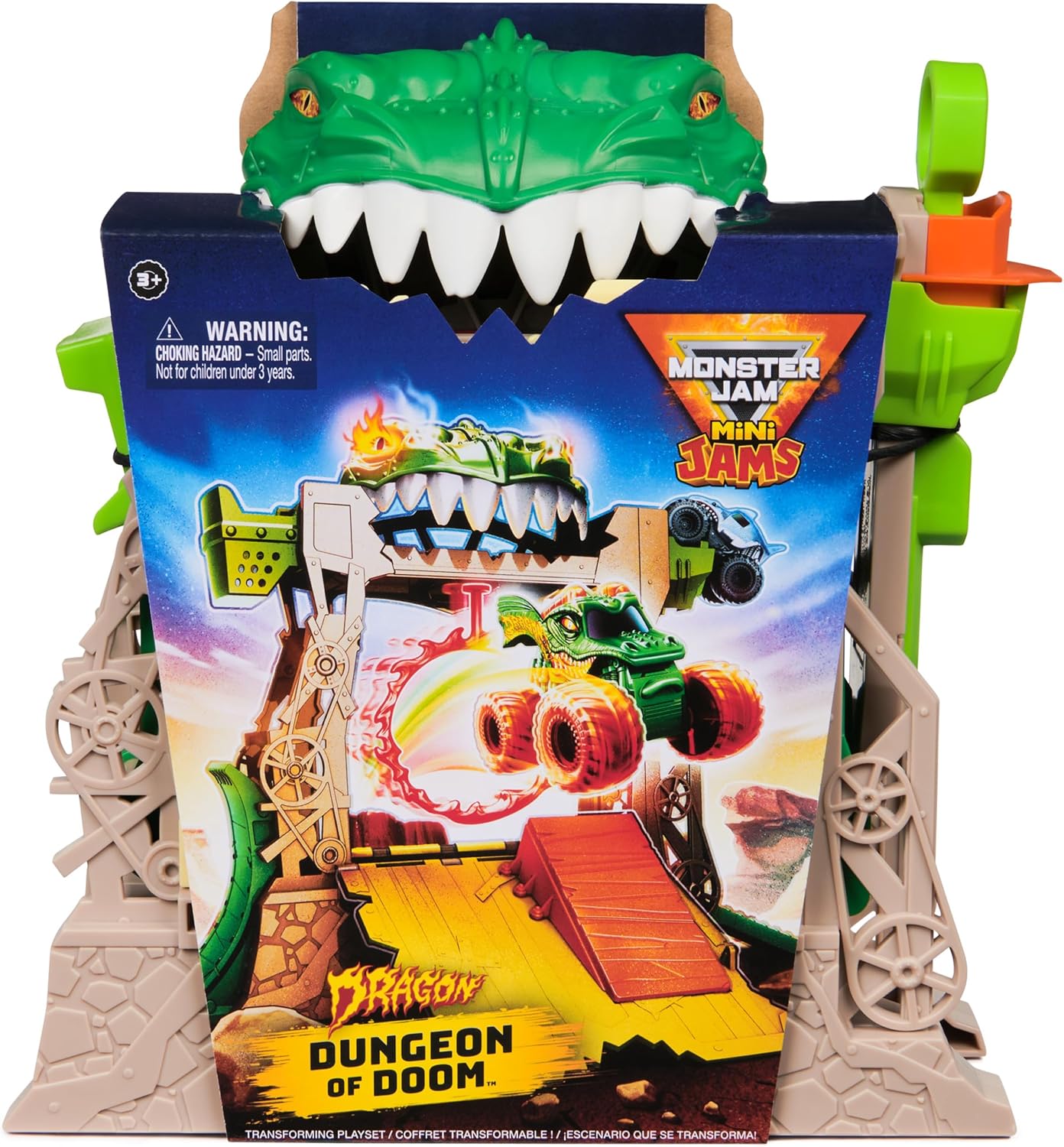 Monster Jam Dragon Dungeon of Doom Playset - Stunt Action with Exclusive Mini Jams Dragon Truck 6