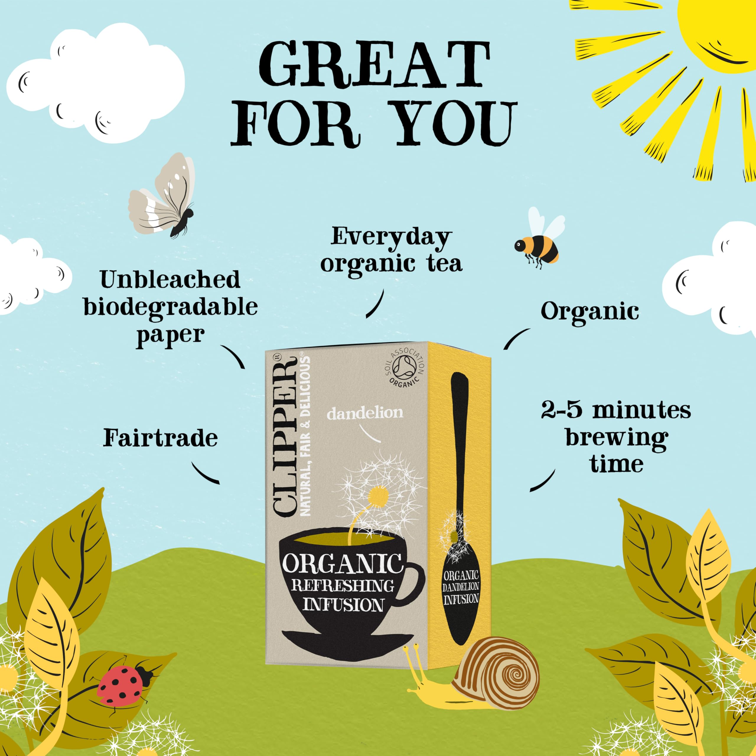 Clipper Natural, Fair & Delicious Organic Dandelion Tea Bags - 120 Count (6x20) | Caffeine-Free Herbal 2