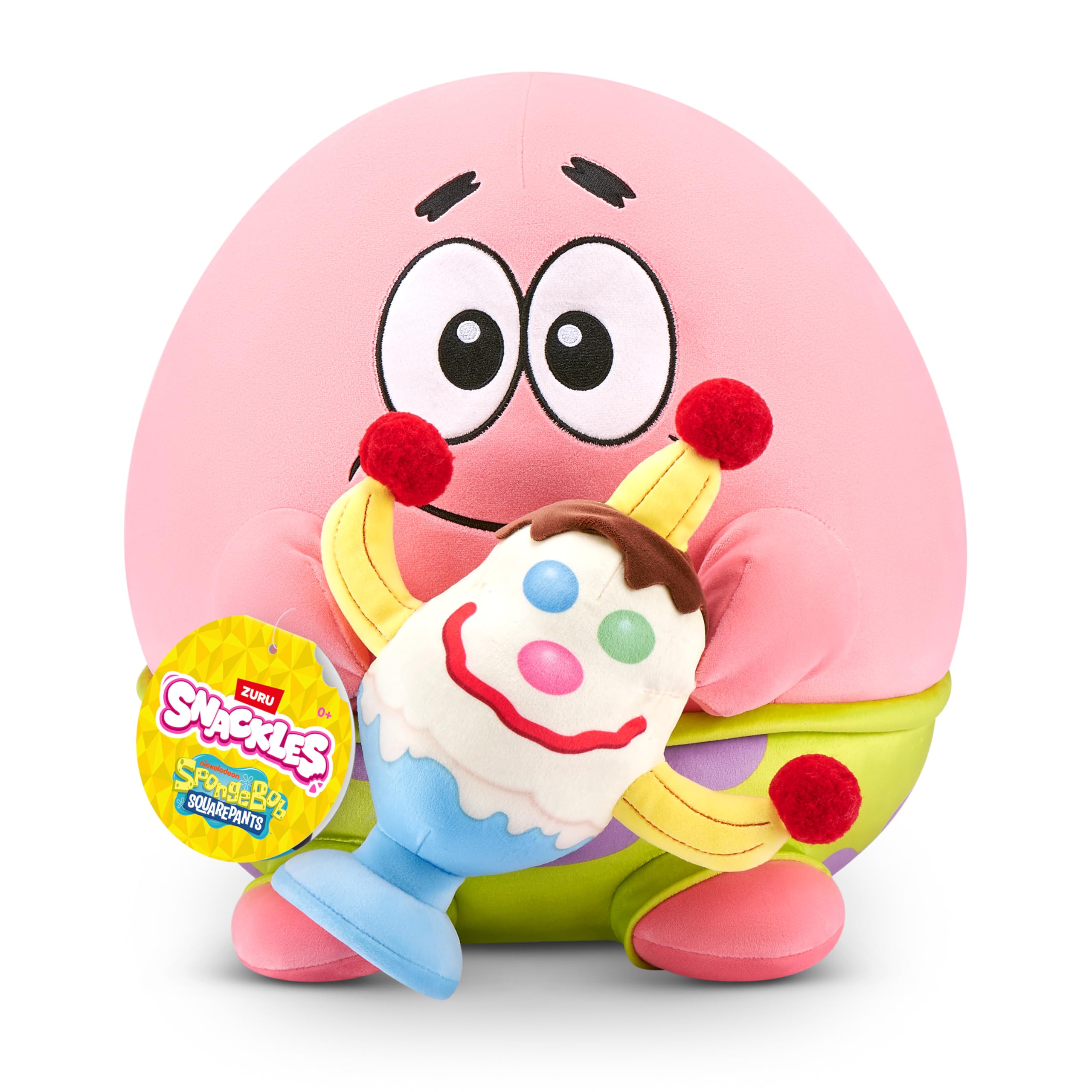 Snackles 14-inch SpongeBob SquarePants Patrick Star Plush - Super-Soft Stuffed Animal