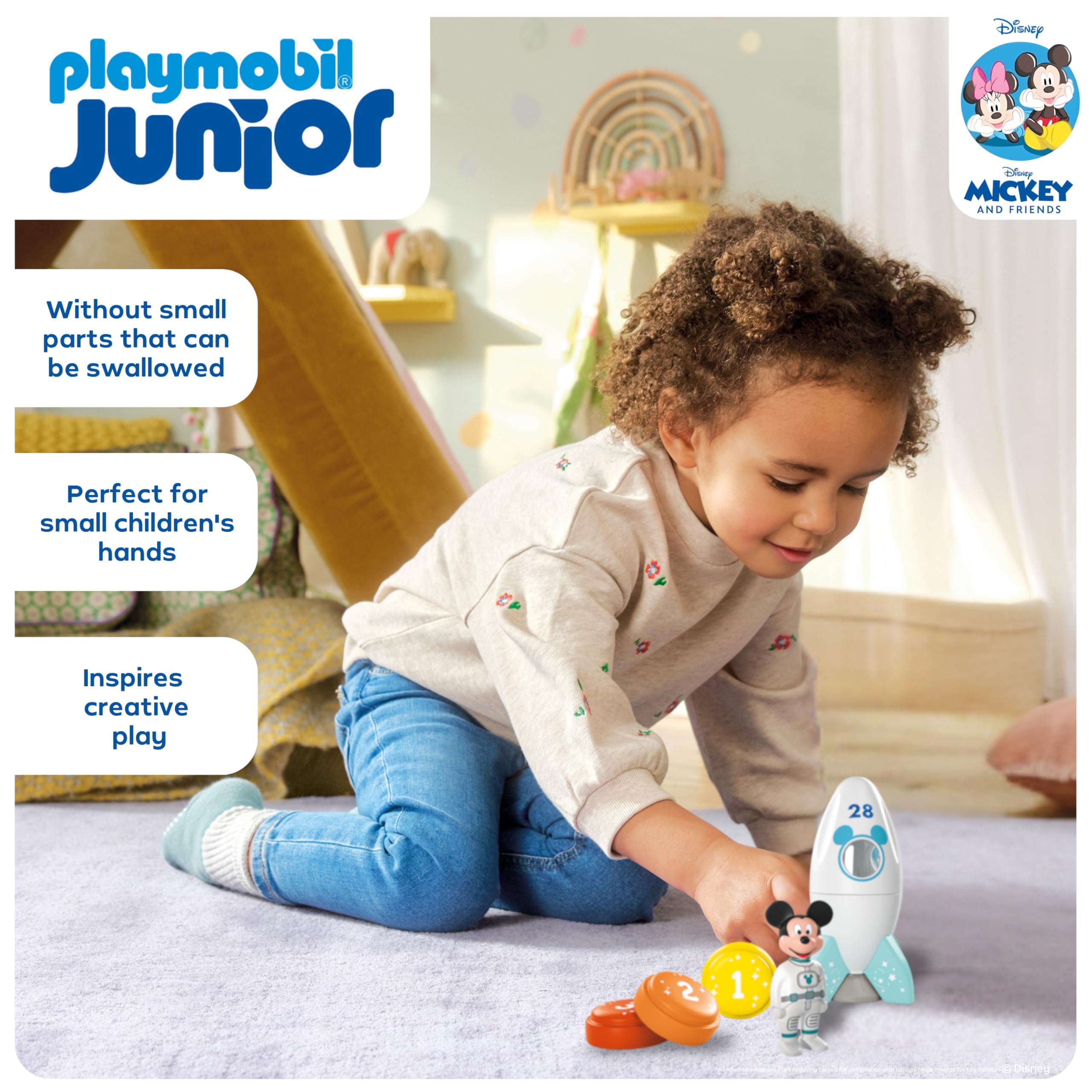 Playmobil JUNIOR Disney Mickey Mouse Rocket & Space Adventure Playset - Educational Stacking Toy for Toddlers 5