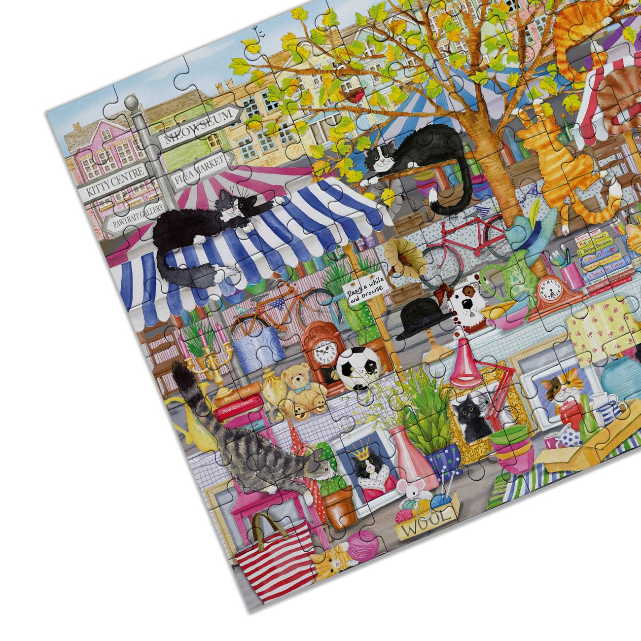 Gibsons Flea Market Moggies Jigsaw Puzzle - 100 XXL Pieces, 48 x 34 cm | Recycled Board 7