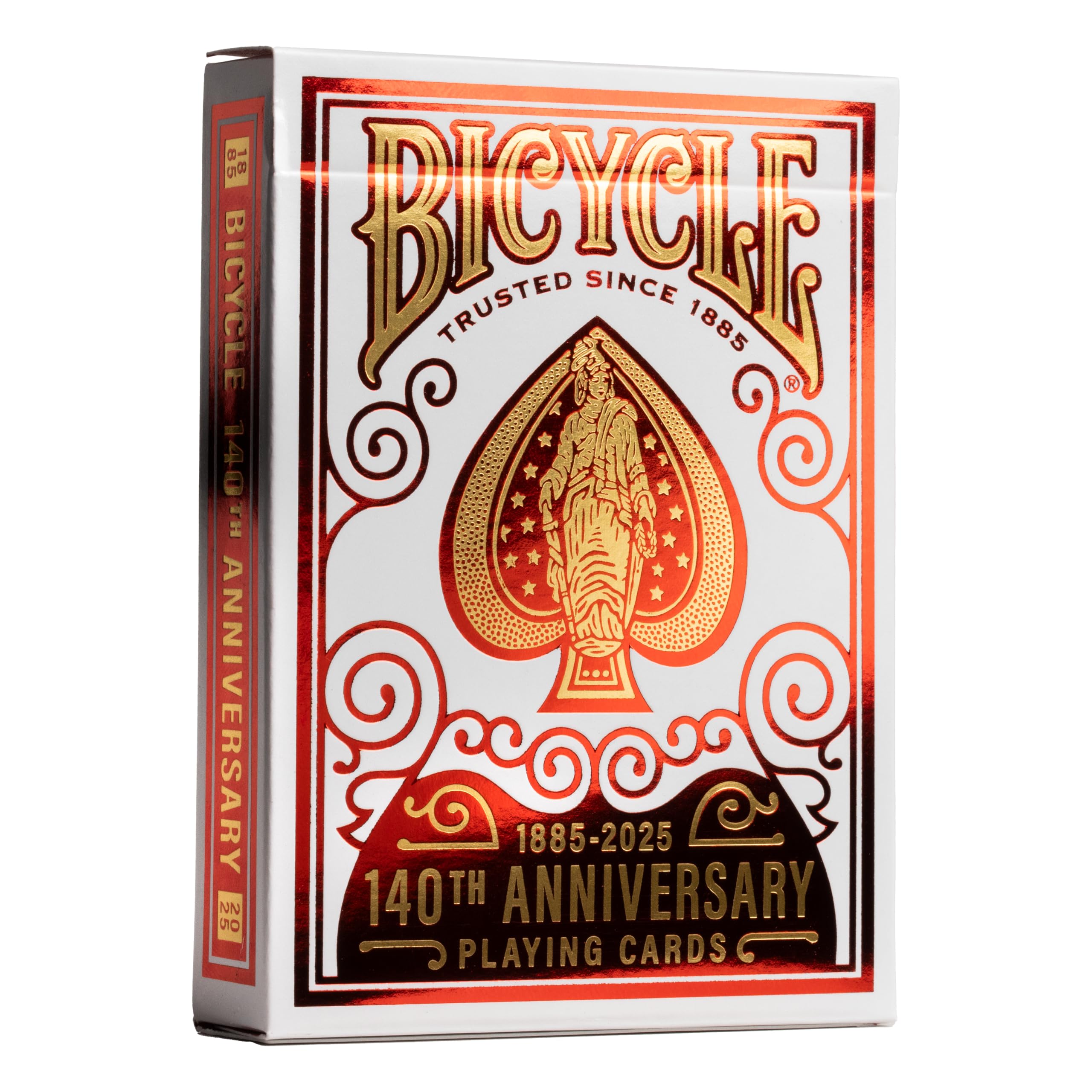 Bicycle 140th Year Anniversary Playing Cards - Gold Foil Tuck & Backs | Air Cushion Finish | Made in USA