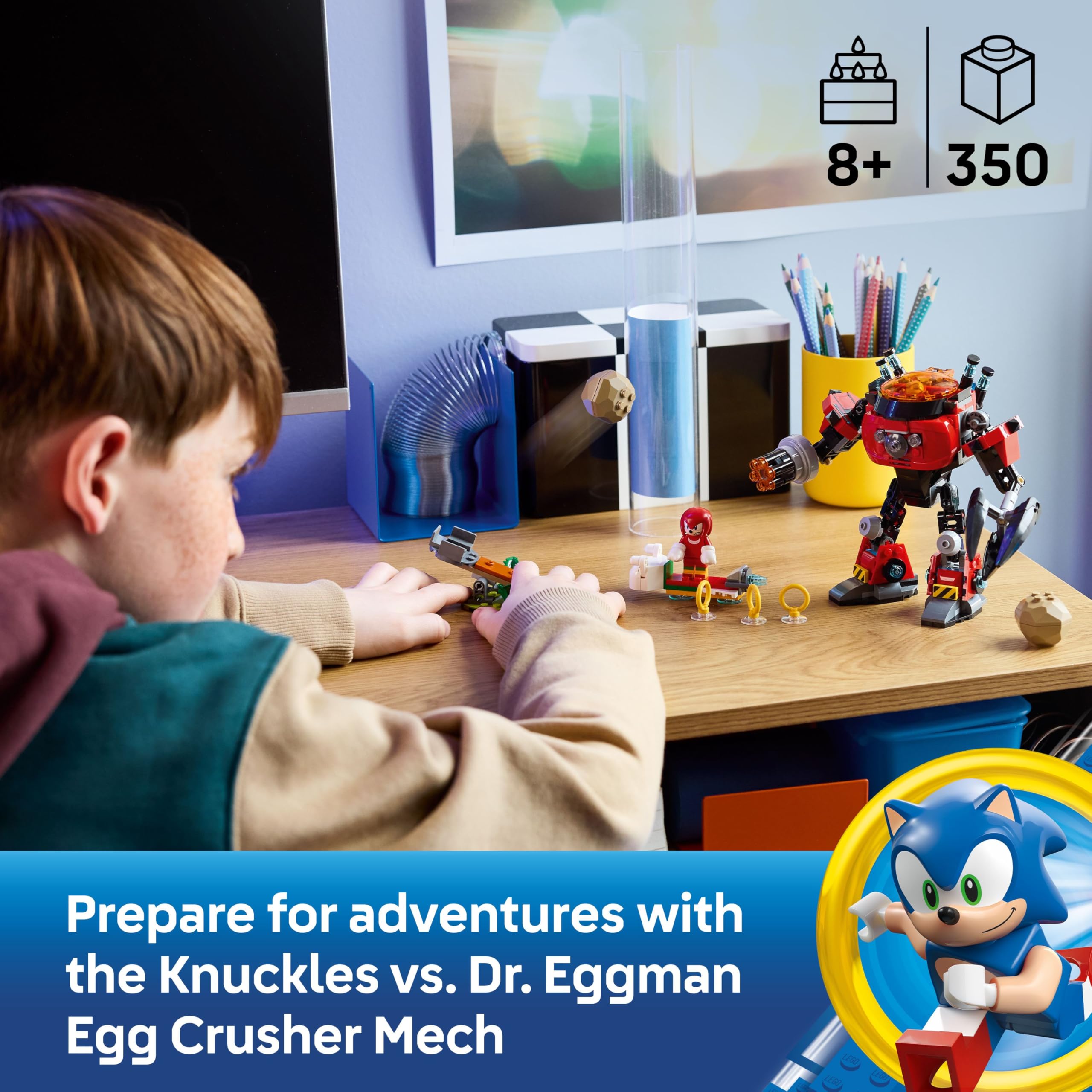 LEGO Sonic the Hedgehog Knuckles vs. Dr. Eggman Egg Crusher Mech Building Set 77005 for Ages 8+