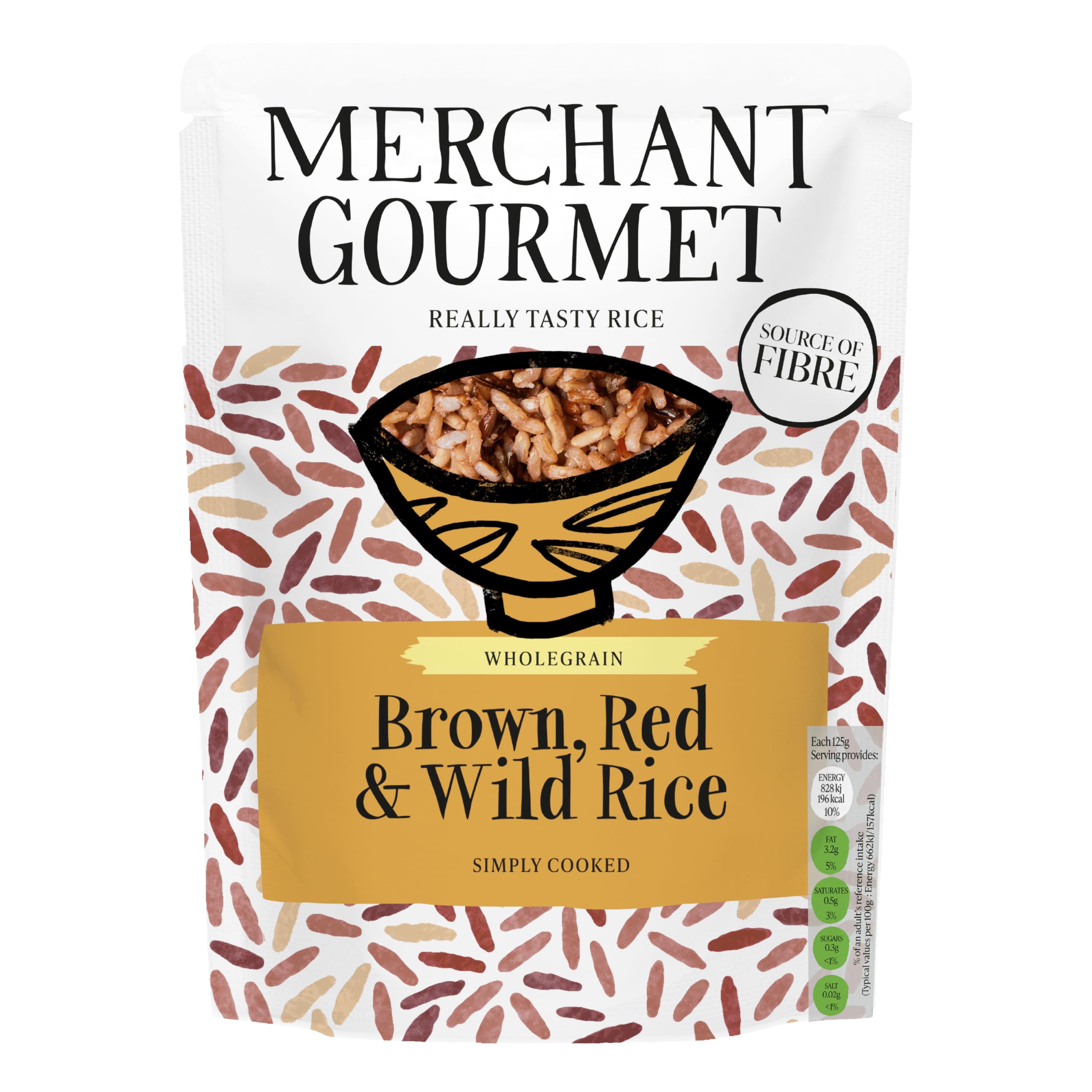 Merchant Gourmet Brown, Red & Wild Rice - Ready in Under 2 Mins | 6 x 250g Pouches | Source of Fibre