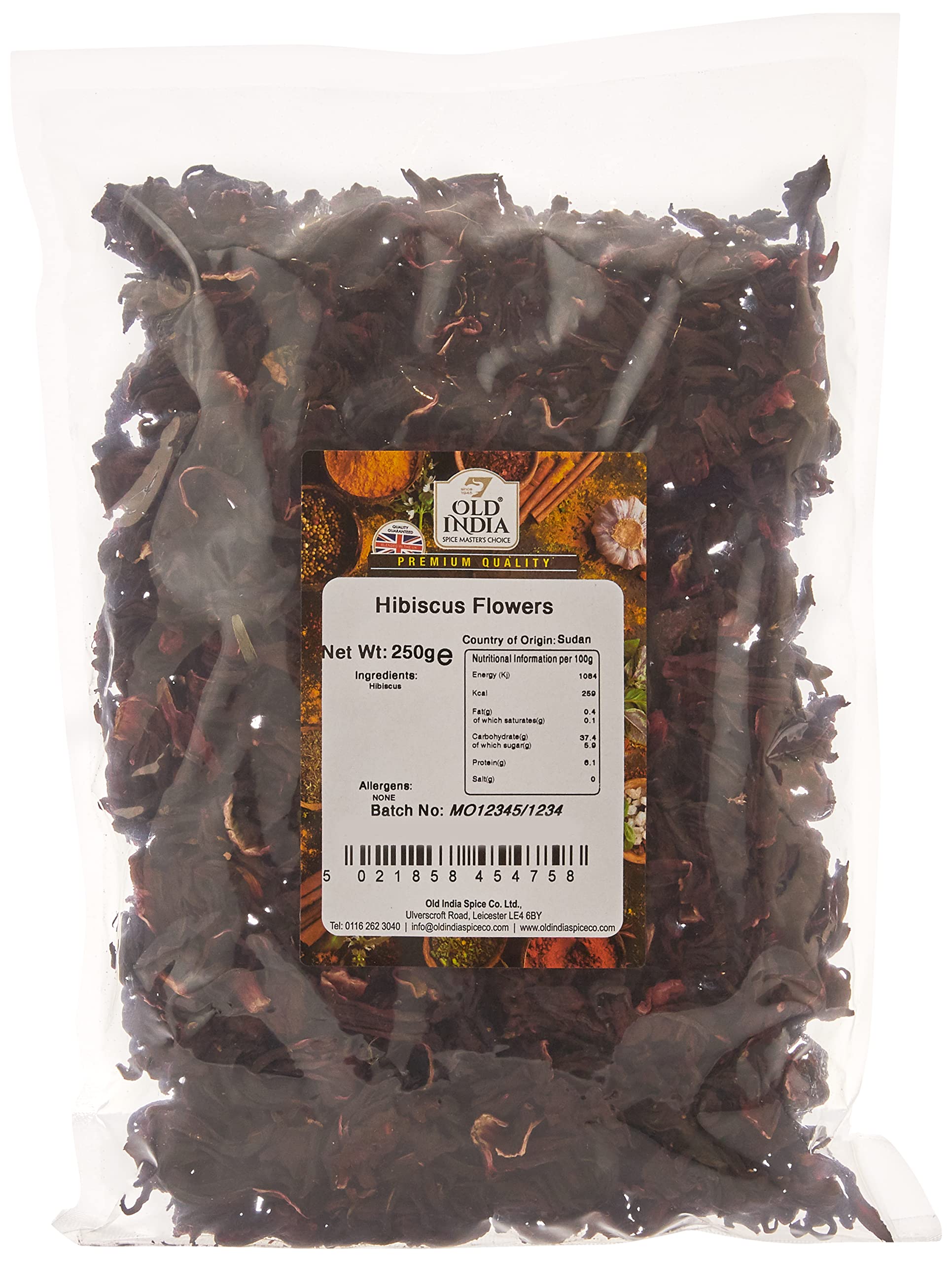 Old India Hibiscus Flowers Herbal Tea - 100% Natural | 250g Pack