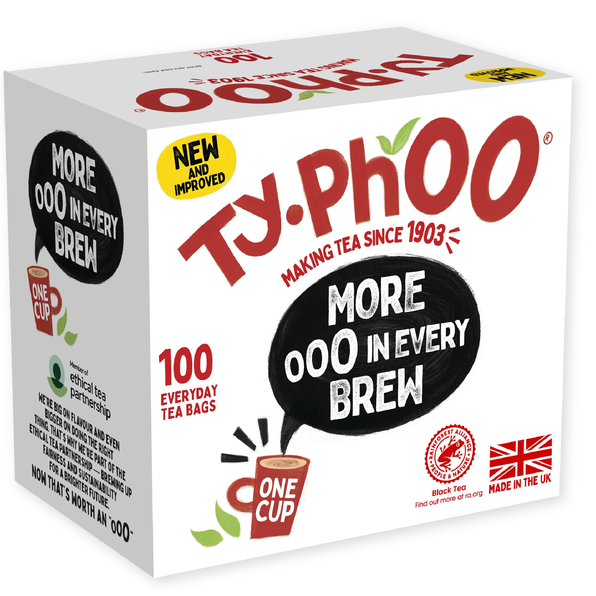 TY.PHOO Black Tea Bags - 100 Count | Smooth Classic British Blend