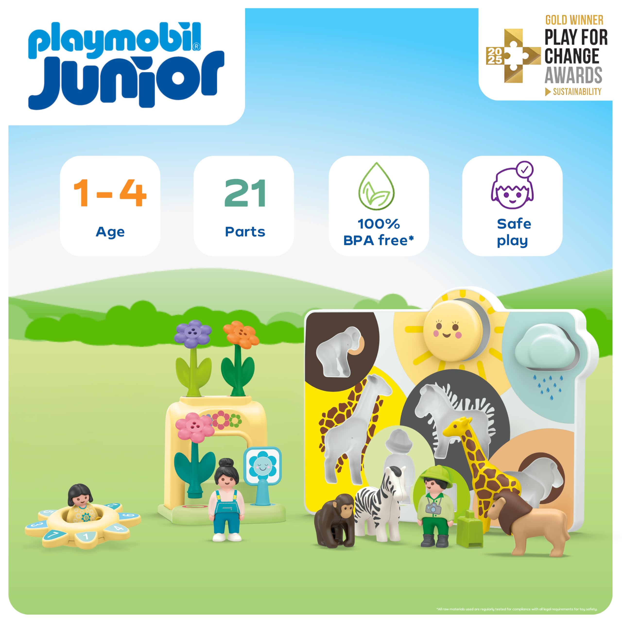 Playmobil JUNIOR Learning & Play Set - Age 1+ | Puzzle, Sorting & Rattle Spinner | Bio-Based Plastic
