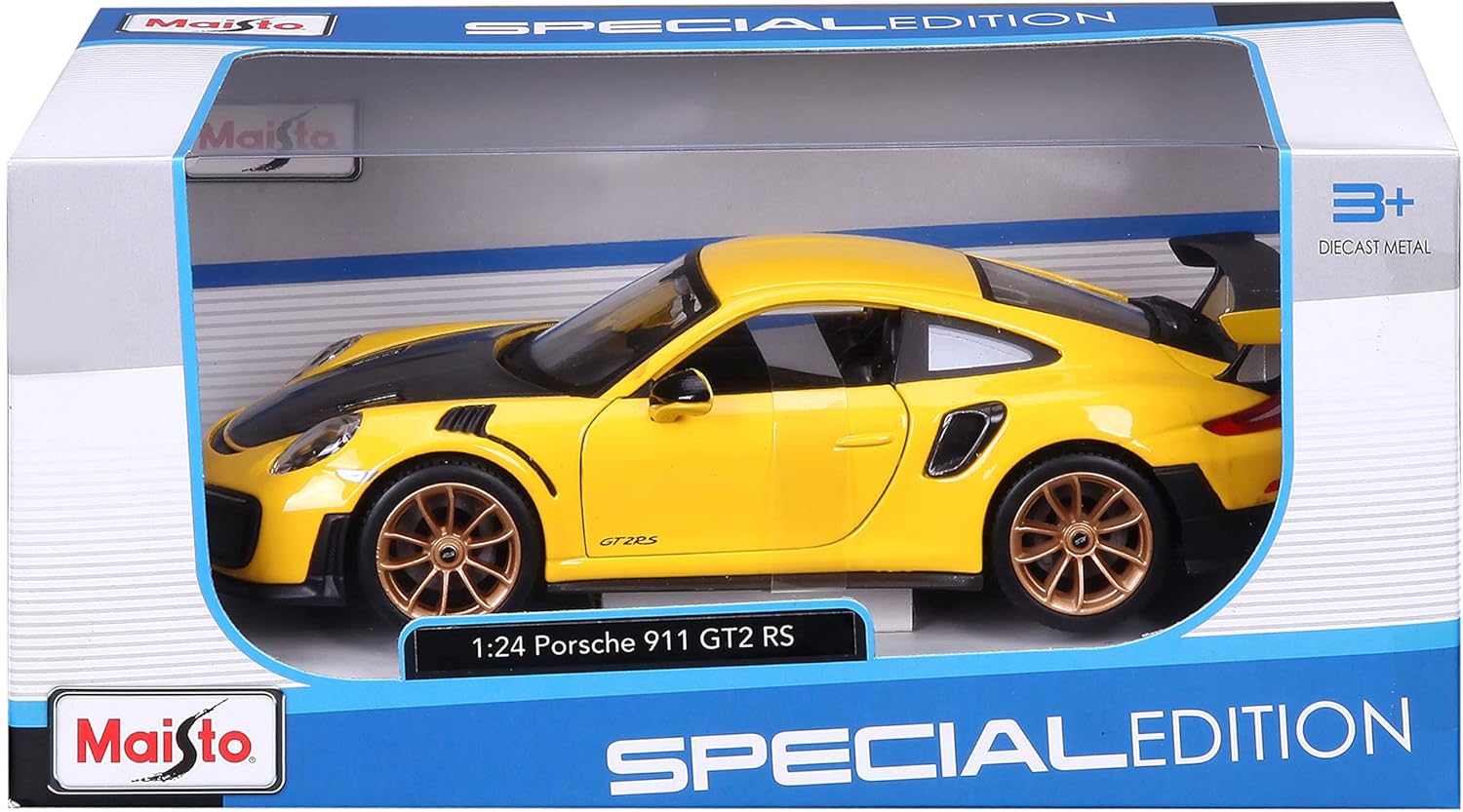Maisto 1:24 Porsche 911 GT2 RS Diecast Model Car - Yellow and Black 11