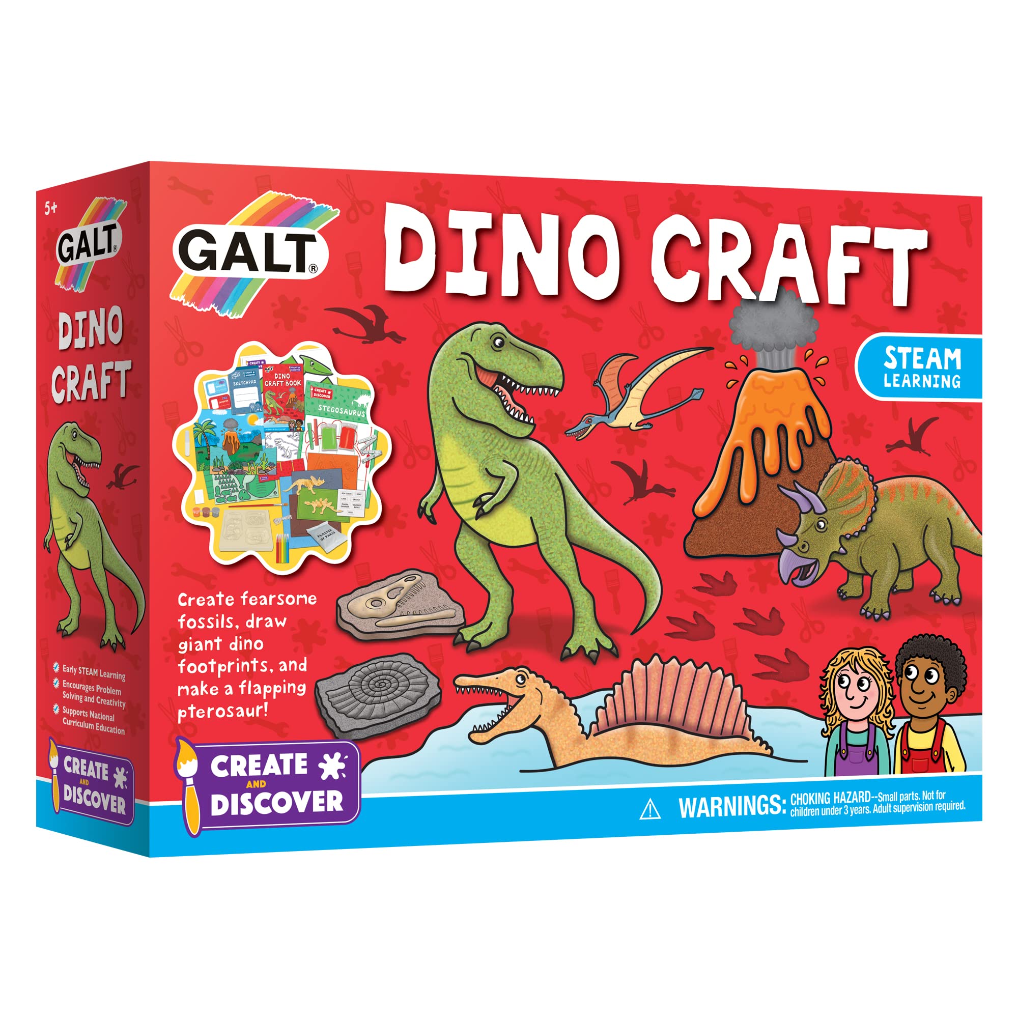 Galt Dino Craft - STEAM Learning Papercraft Kit for Ages 5+