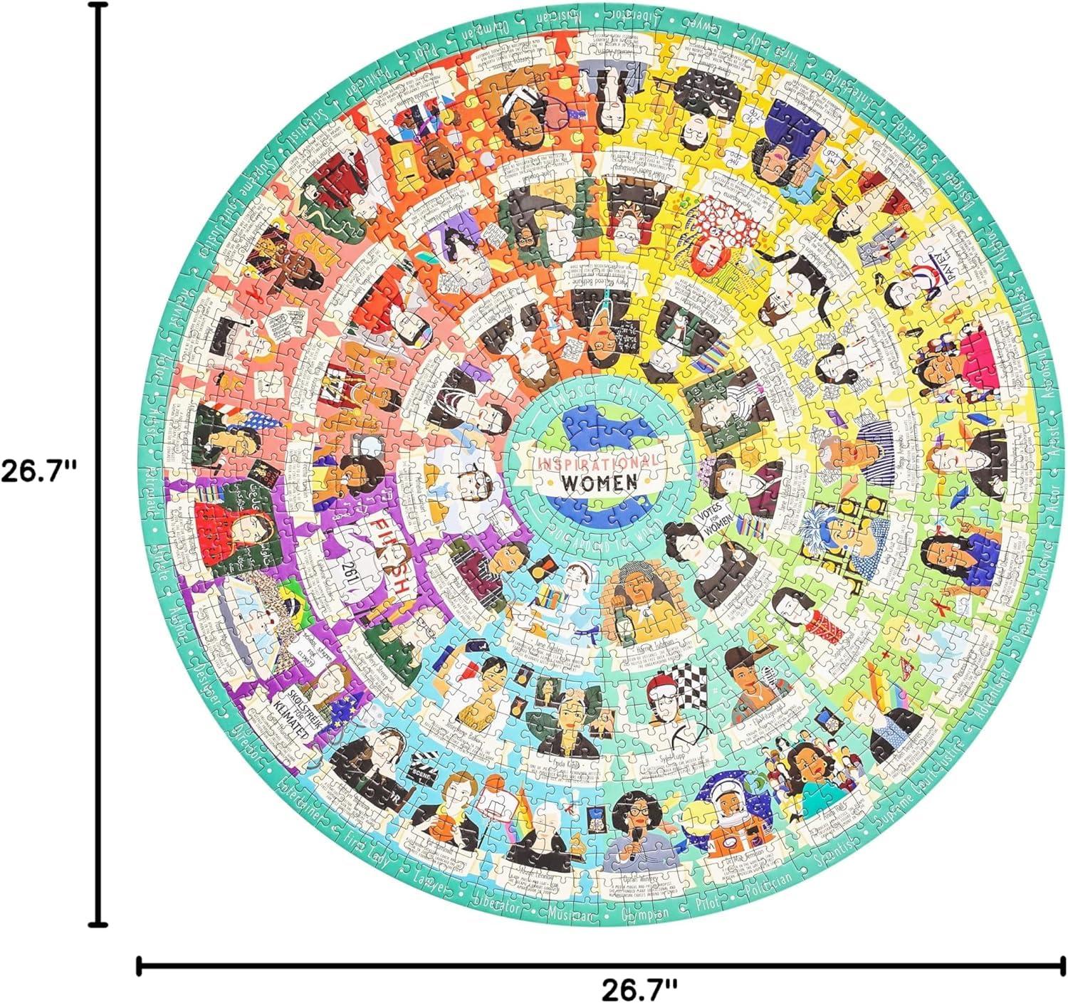 Ridley's Games Inspirational Women Jigsaw Puzzle - 1000 Pieces, Circular Design | Multicolor 3