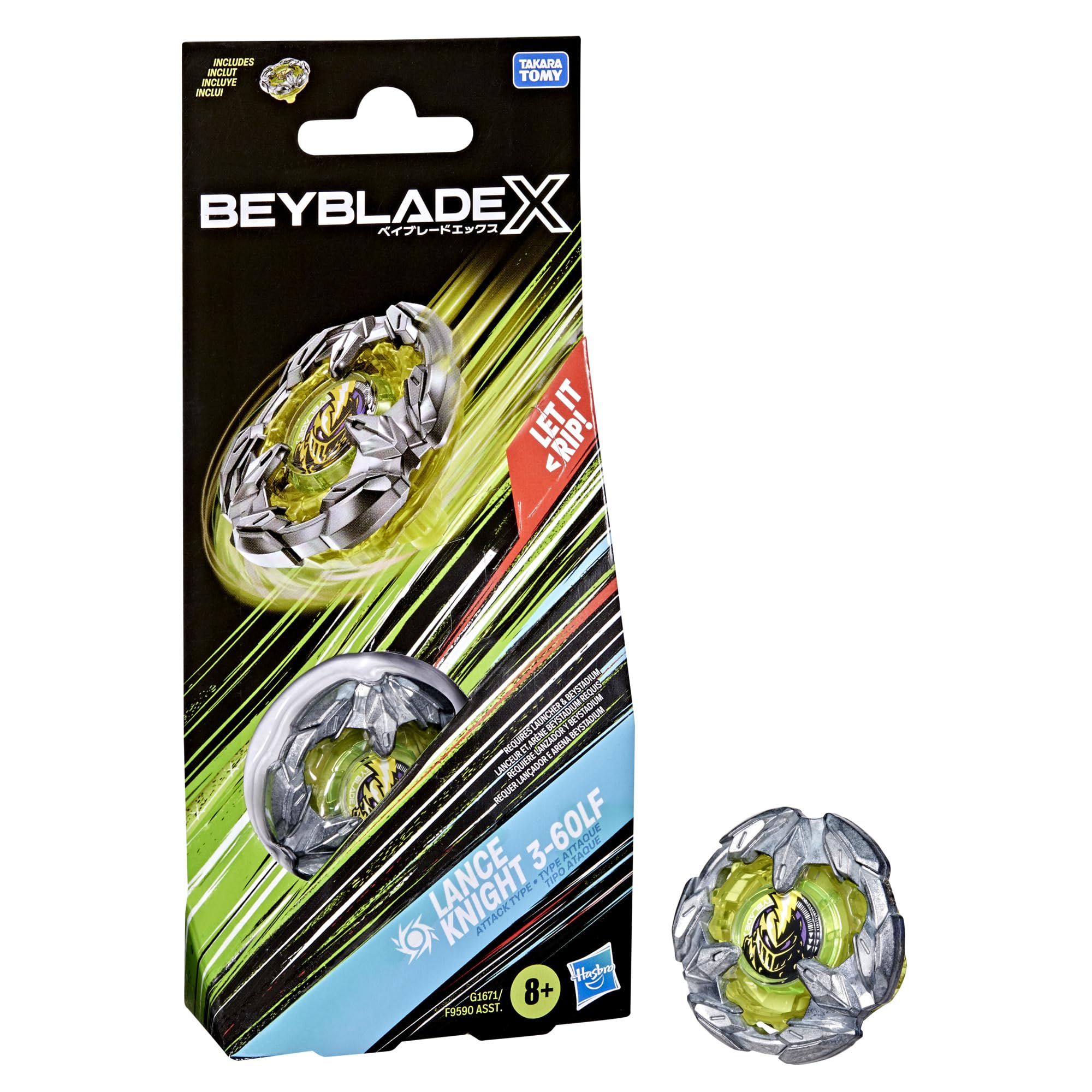 Hasbro Beyblade X Lance Knight 3-60LF Booster Pack Set | Right-Spin Attack Type Top | Ages 8+