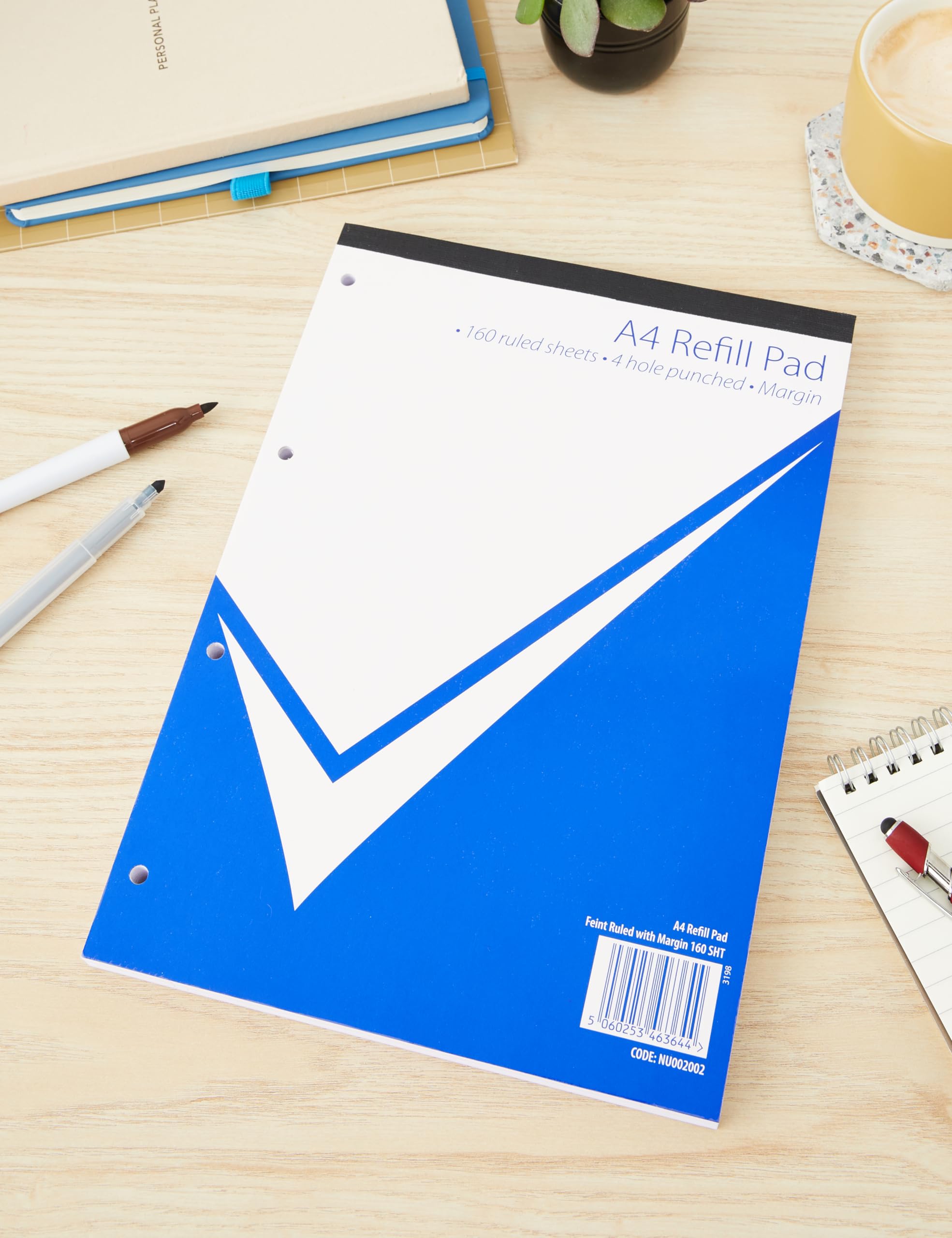 nu: Office Range A4 Refill Pad | 320 Pages | 60gsm Feint Ruled White Paper | Perforated 2
